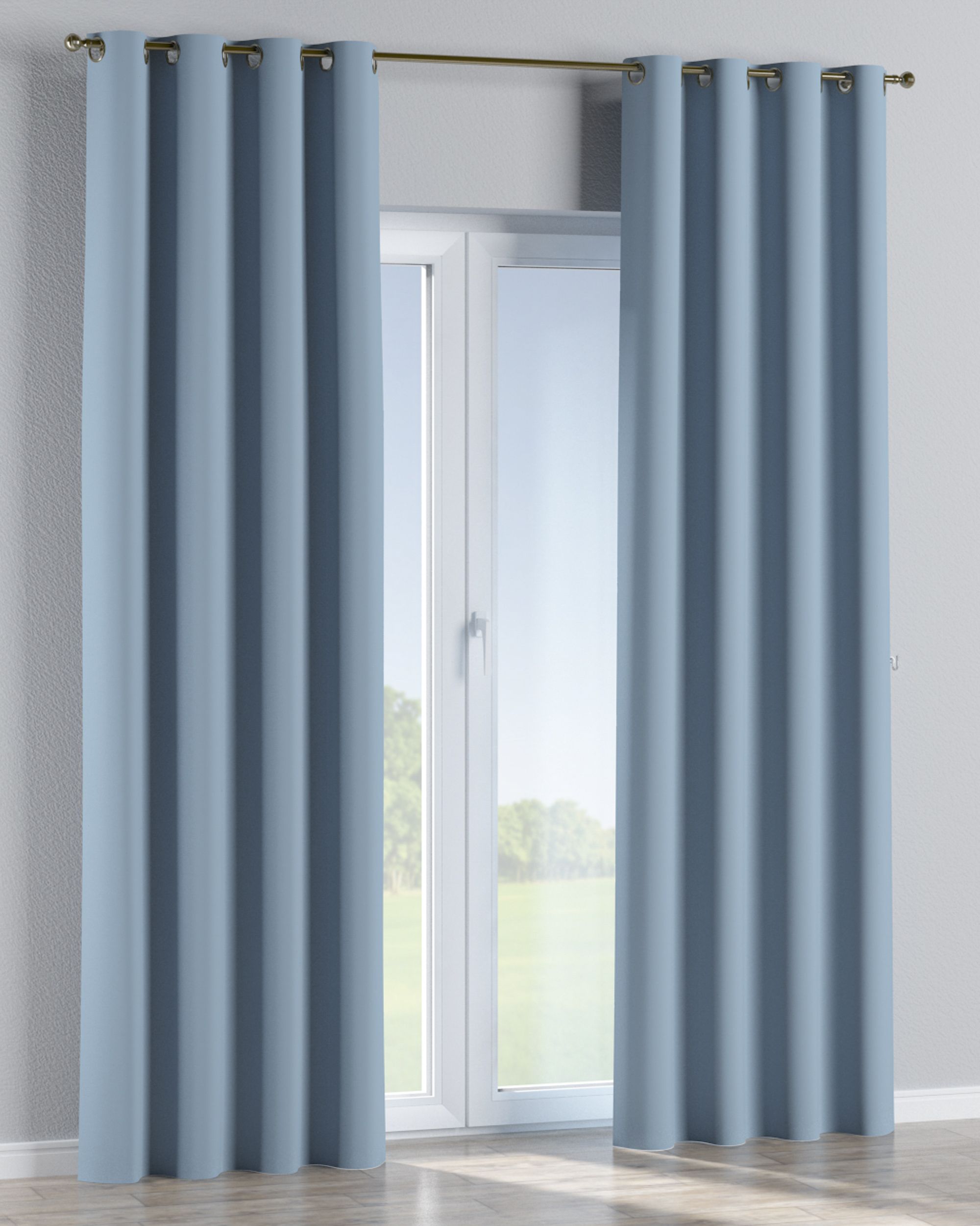 Rideau à œillets 1 pièce couleur bleu tissu black-out
