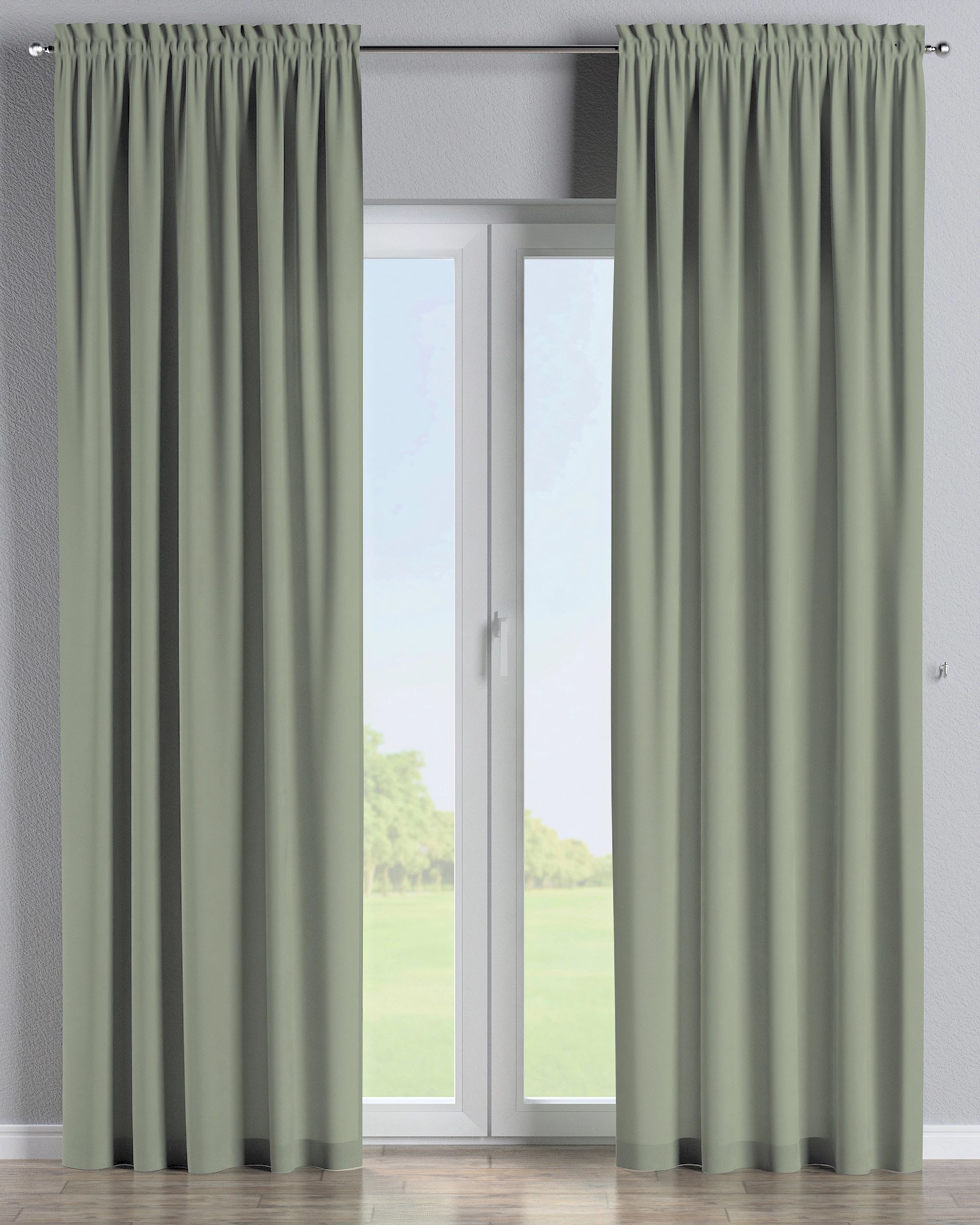 Rideau à galon fronceur 1 pièce couleur vert