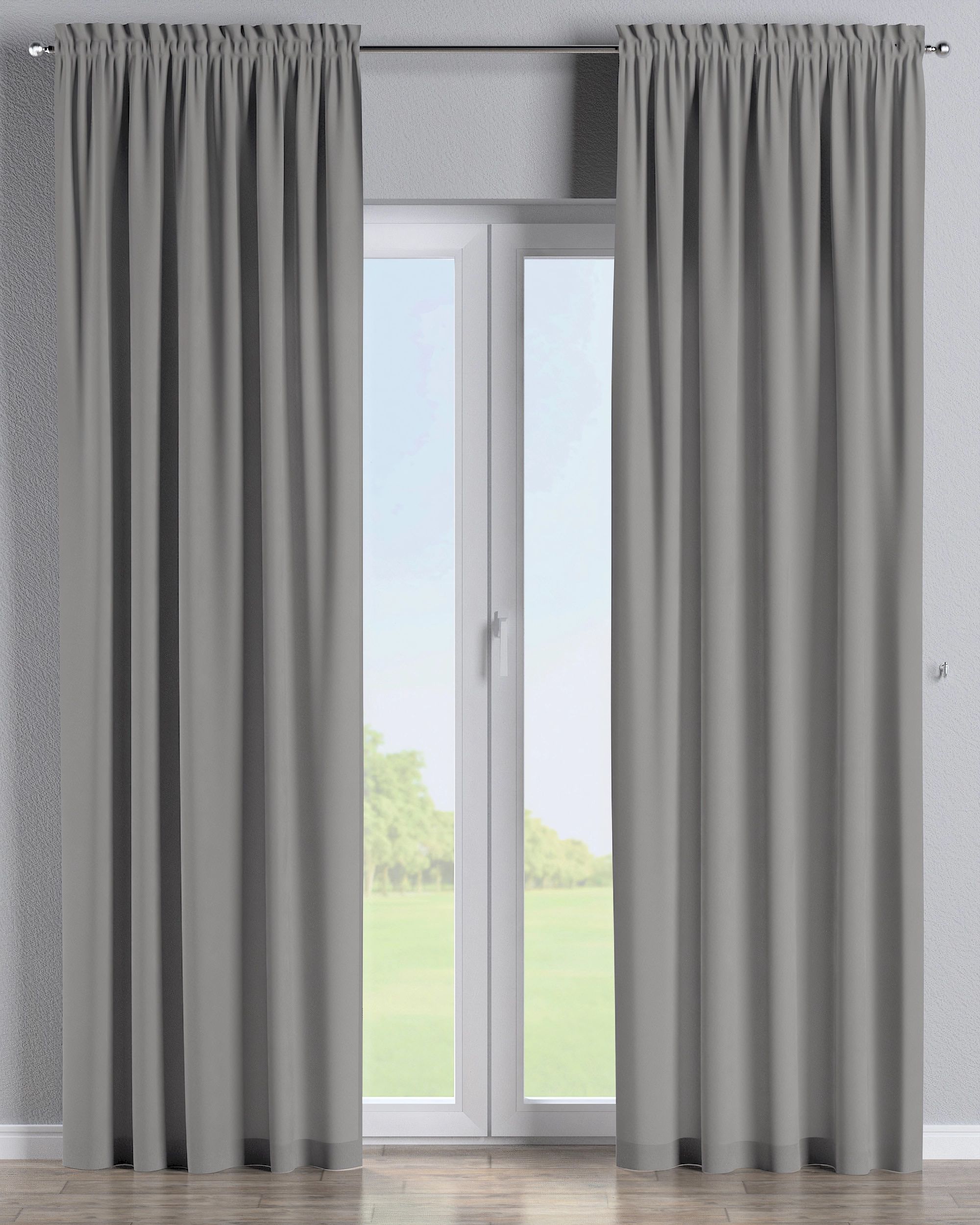 Rideau à galon fronceur 1 pièce couleur gris