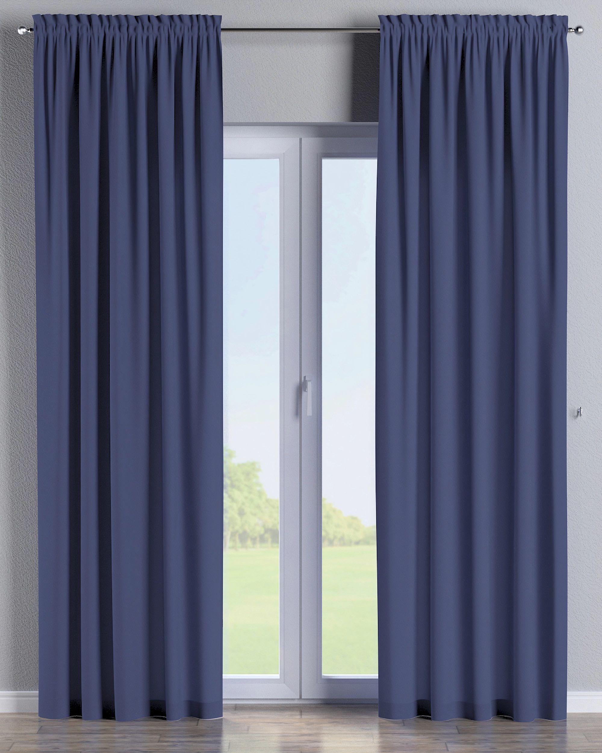 Rideau à galon fronceur 1 pièce couleur bleu marine