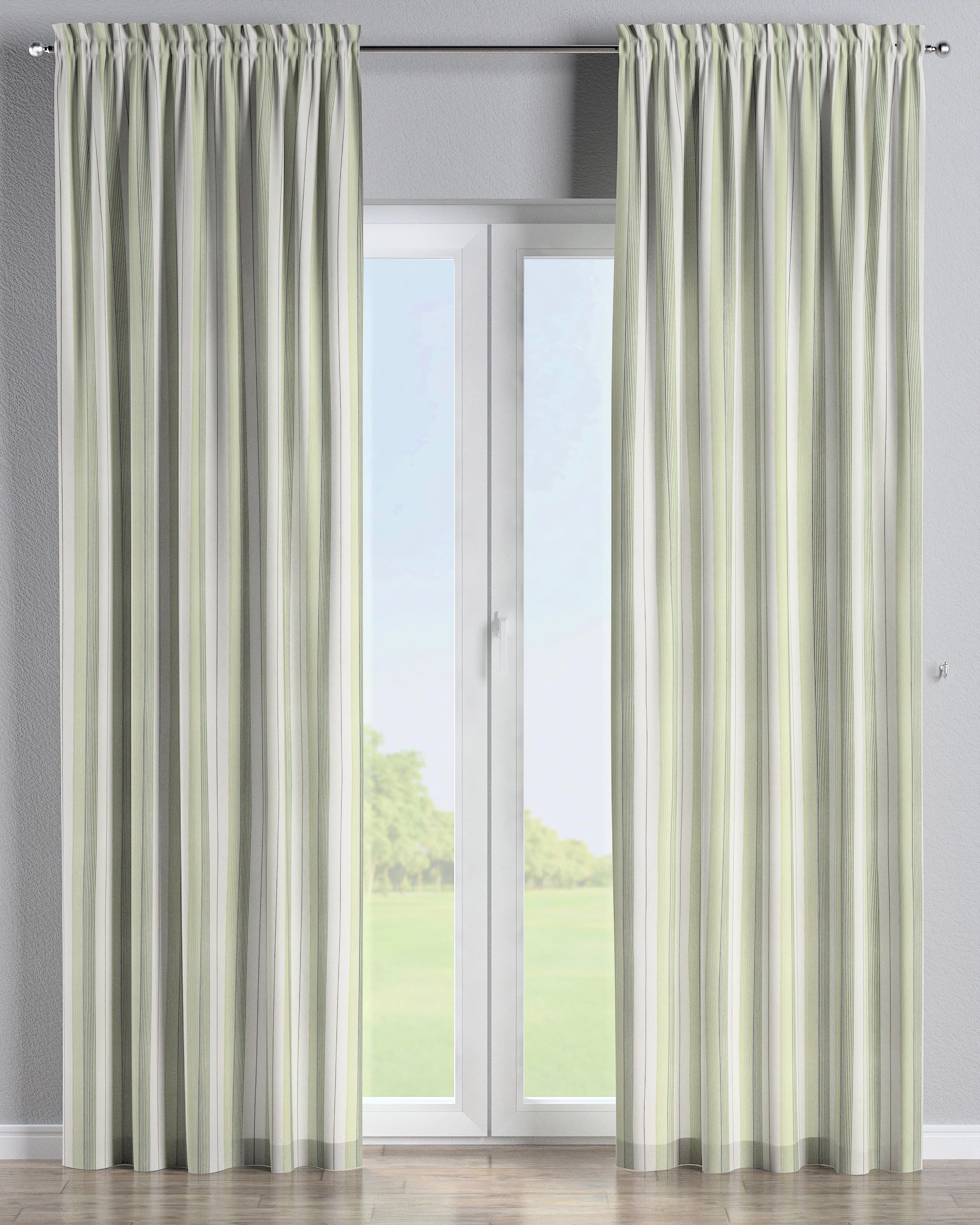 Rideau à galon fronceur 1 pièce couleur vert tissu tresse, à motifs