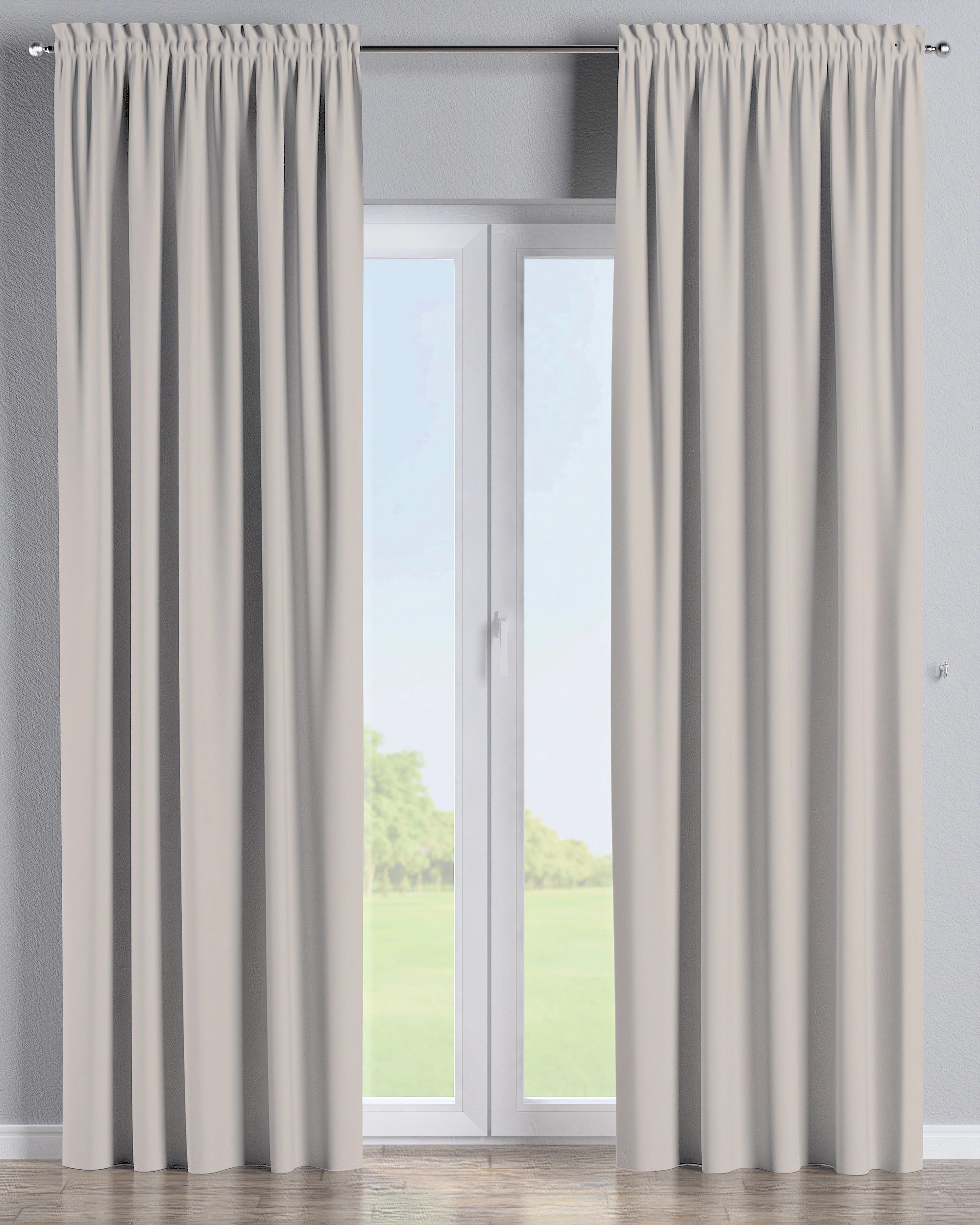 Rideau à galon fronceur 1 pièce couleur beige tissu black-out