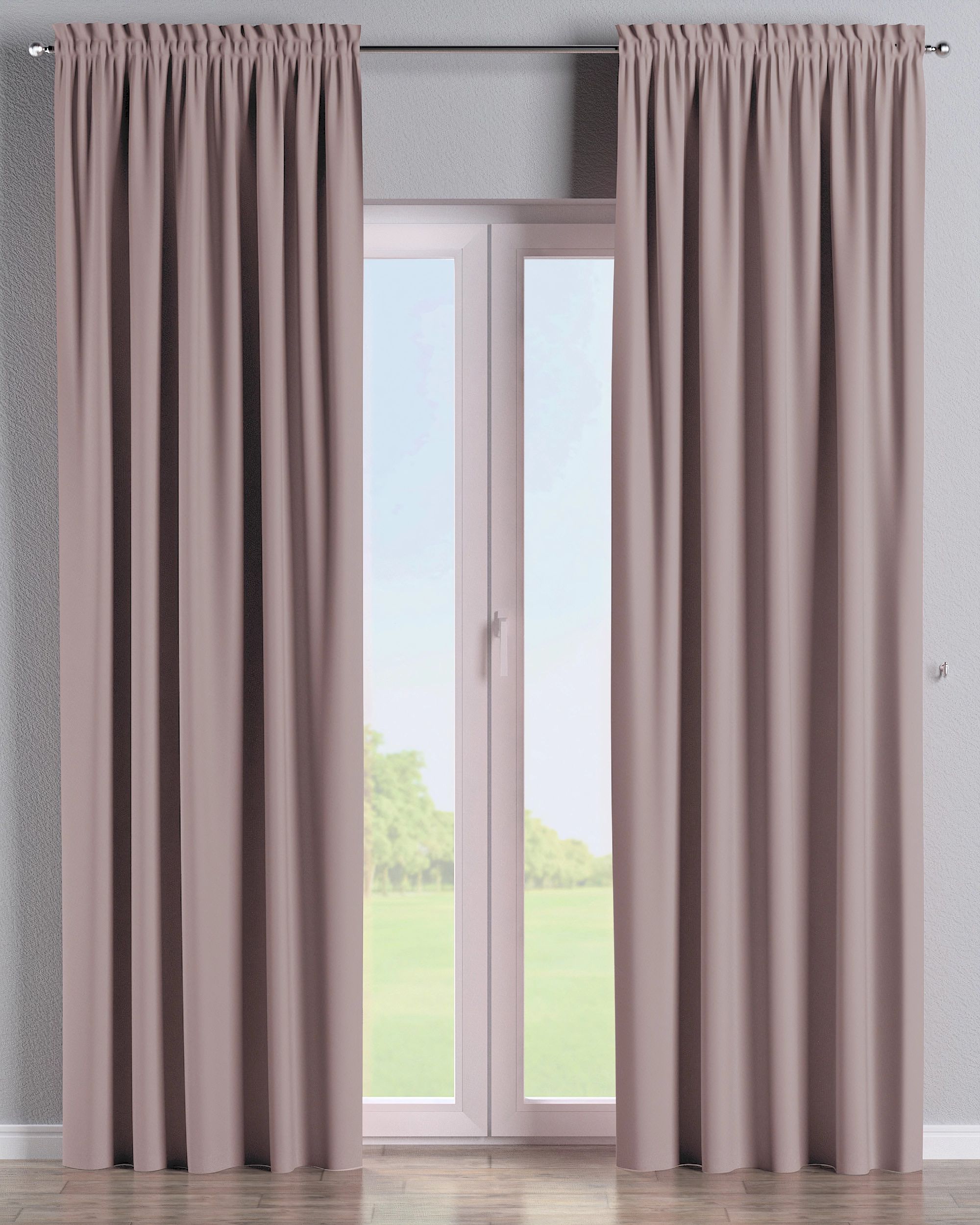 Rideau à galon fronceur 1 pièce couleur rose tissu black-out
