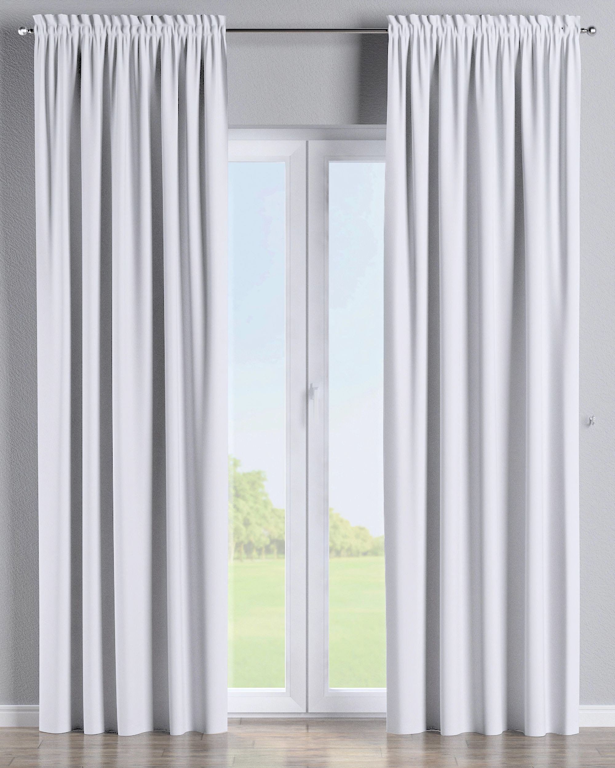 Rideau à galon fronceur 1 pièce couleur blanc tissu black-out