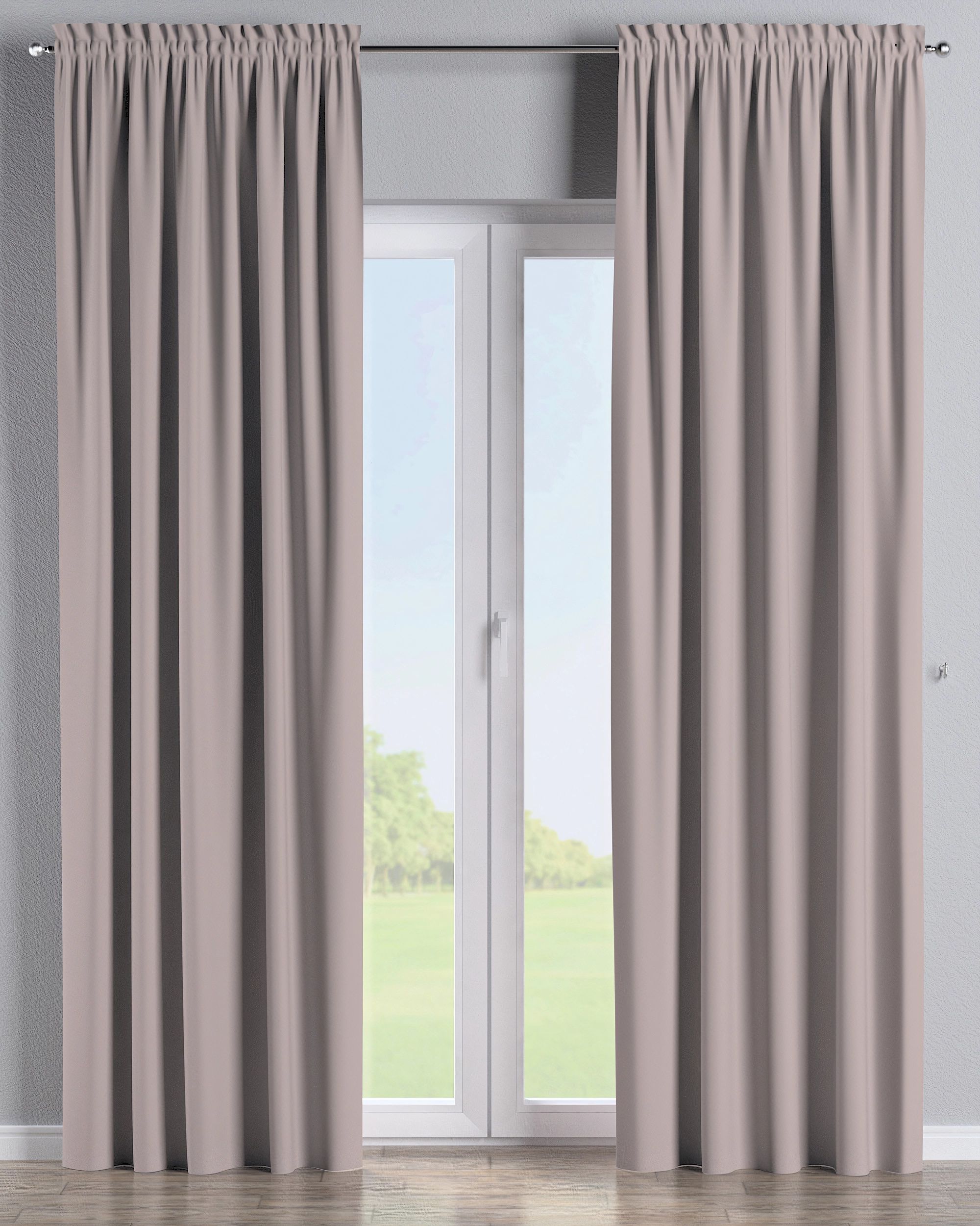 Rideau à galon fronceur 1 pièce couleur beige tissu black-out