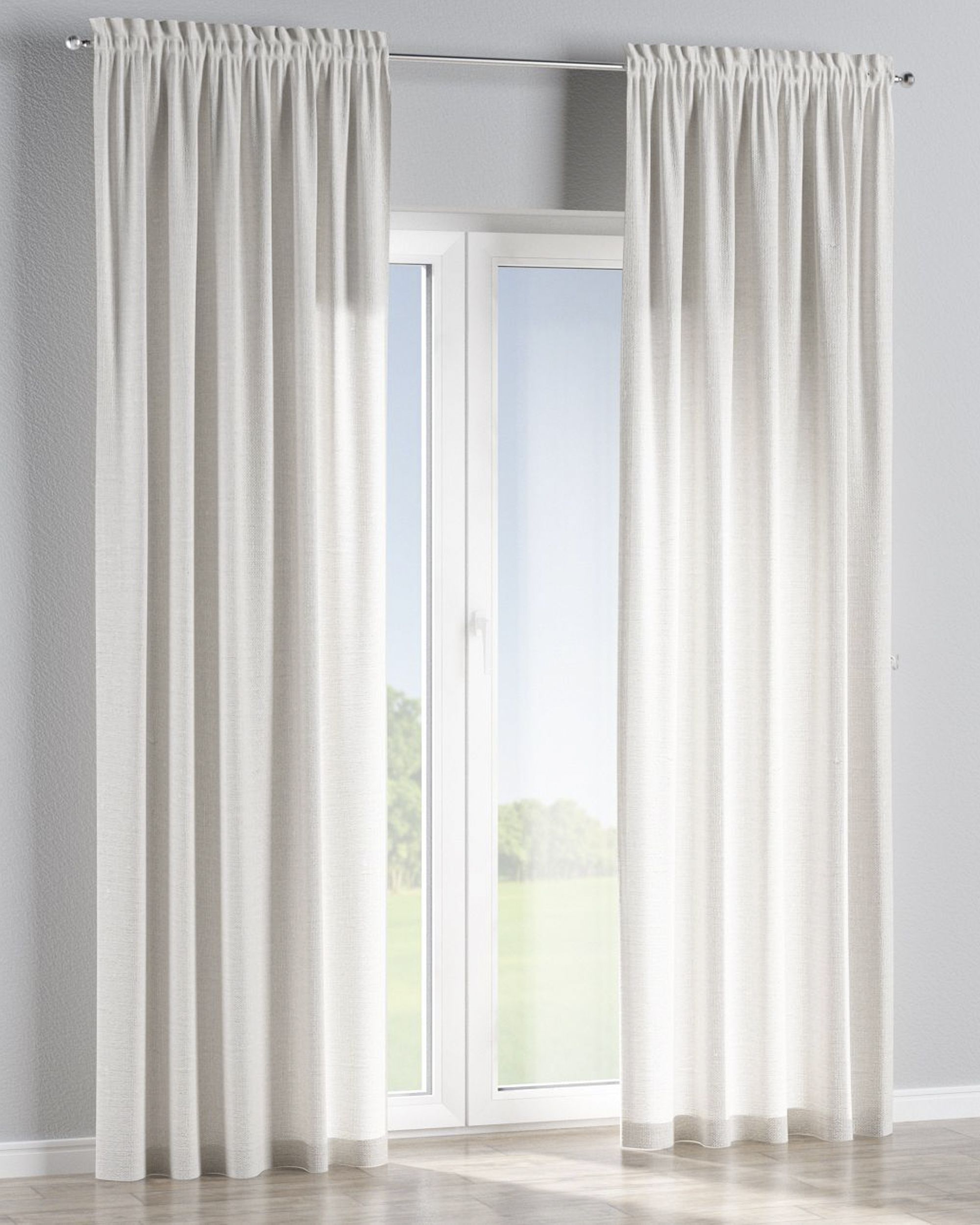 Rideau à galon fronceur 1 pièce couleur blanc tissu semi-transparent, tresse