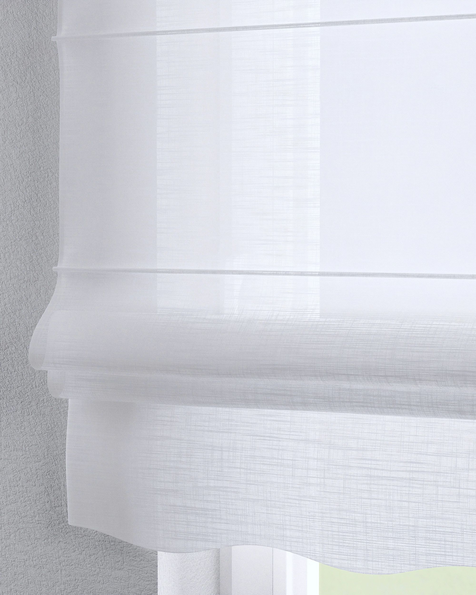 Store bateau Mela couleur blanc tissu semi-transparent, tresse (hover)