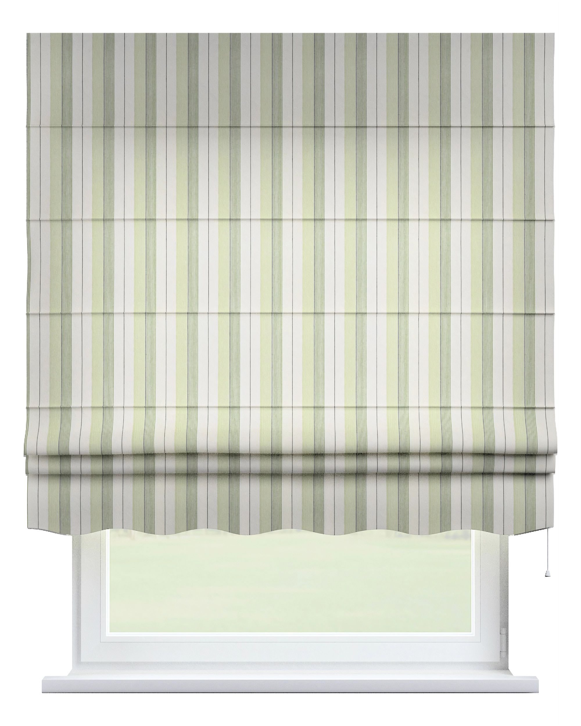 Store bateau Mela couleur vert tissu tresse, à motifs
