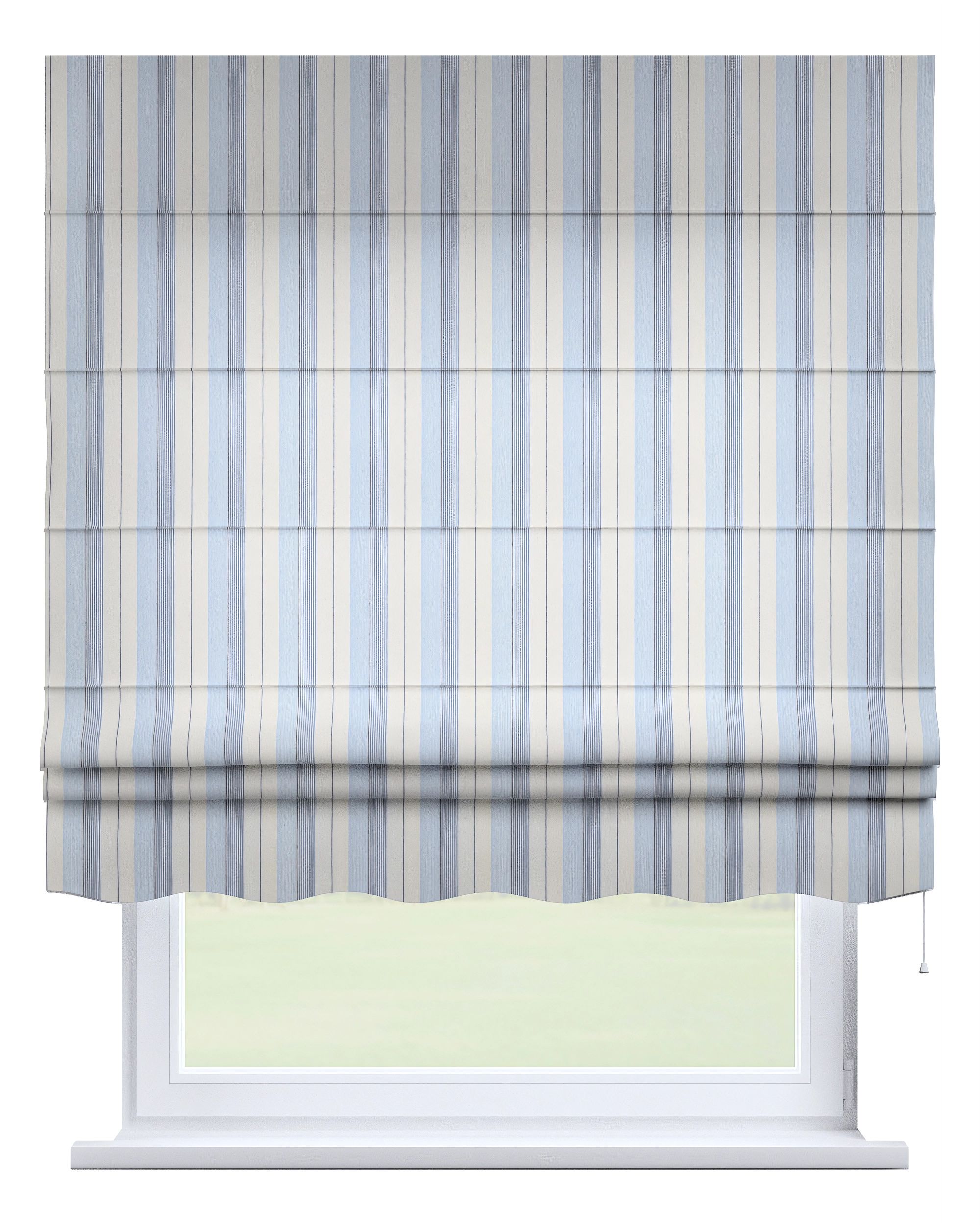 Store bateau Mela couleur bleu tissu tresse, à motifs