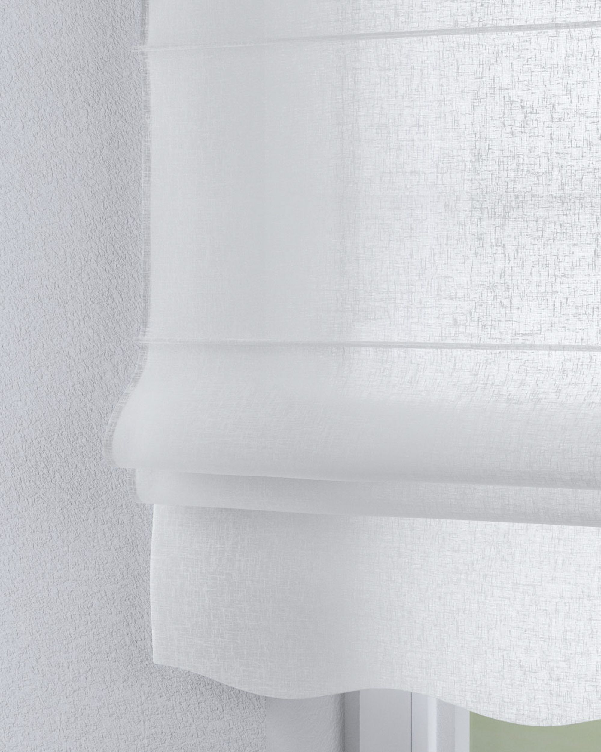 Store bateau Mela couleur crème tissu semi-transparent, tresse (hover)