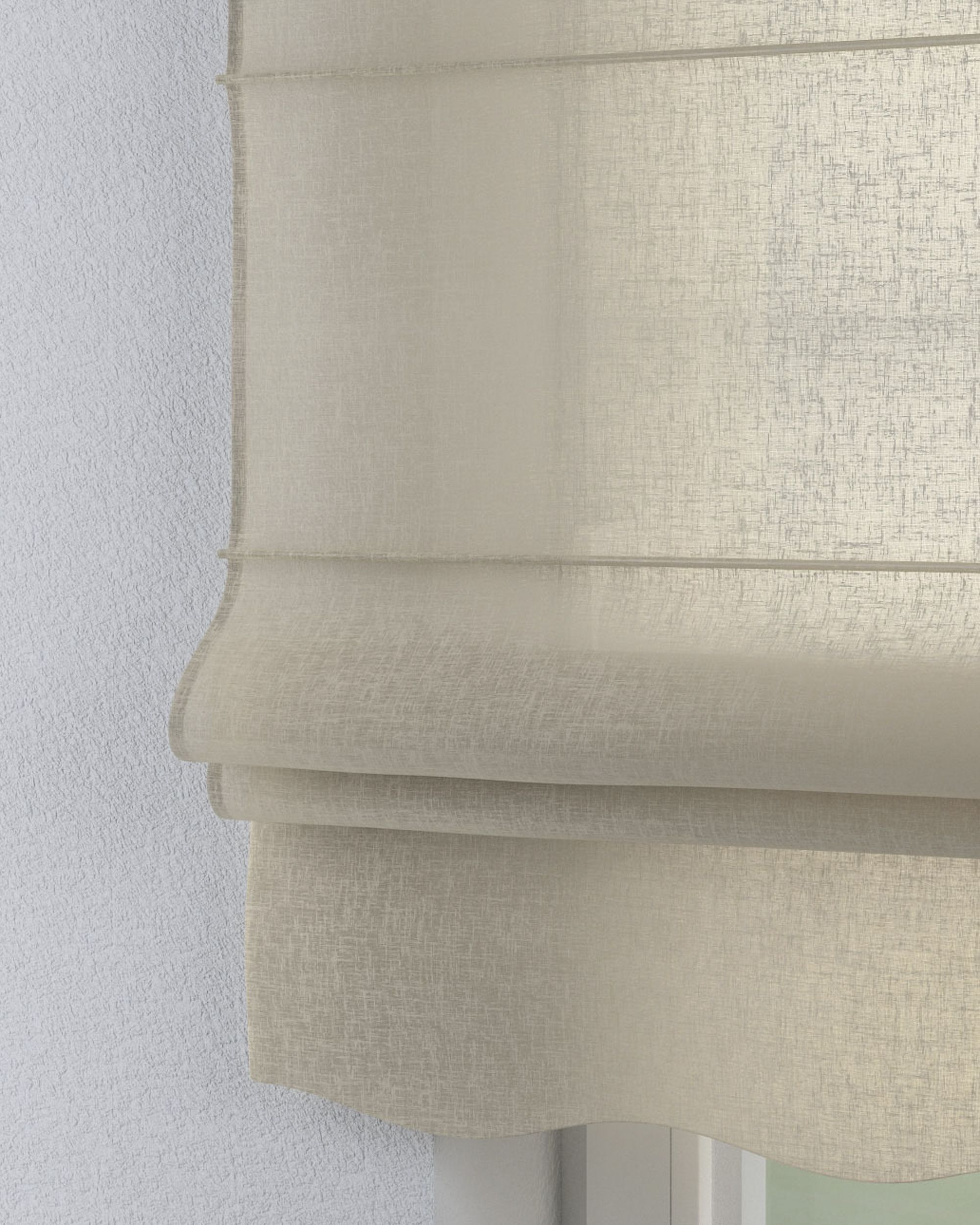 Store bateau Mela couleur beige tissu semi-transparent, tresse (hover)