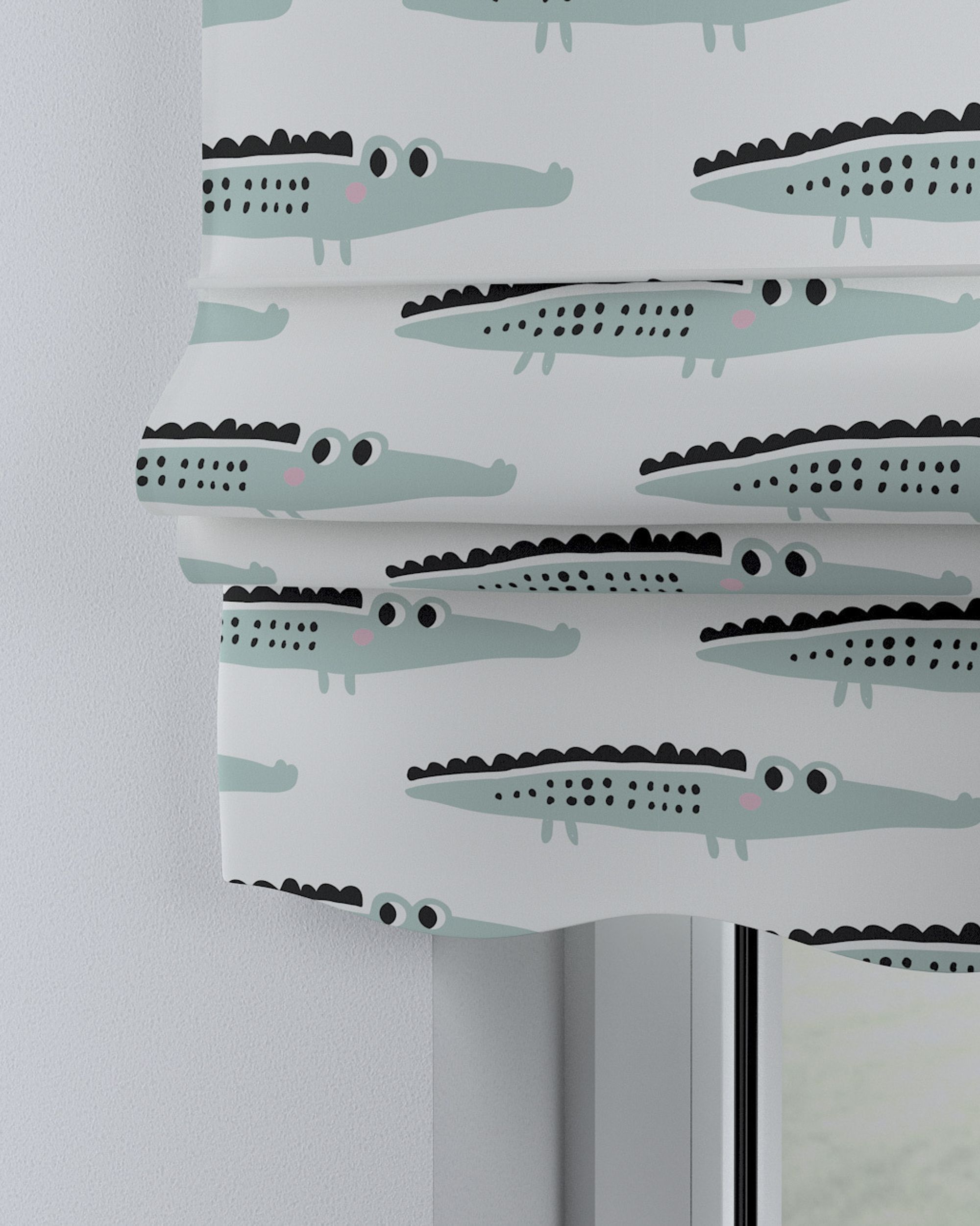 Store bateau Mela couleur vert tissu à motifs (hover)