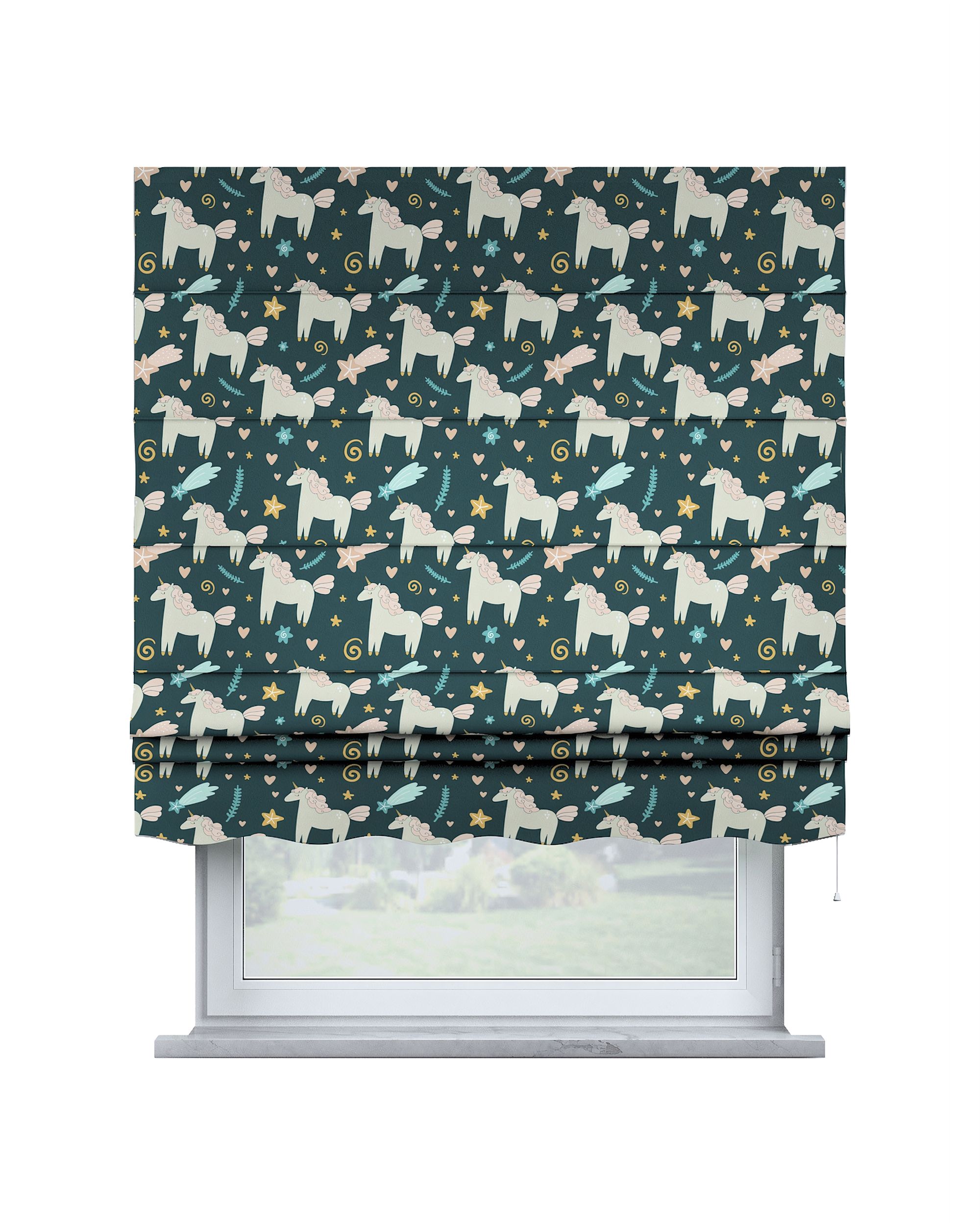 Store bateau Mela couleur marron tissu à motifs
