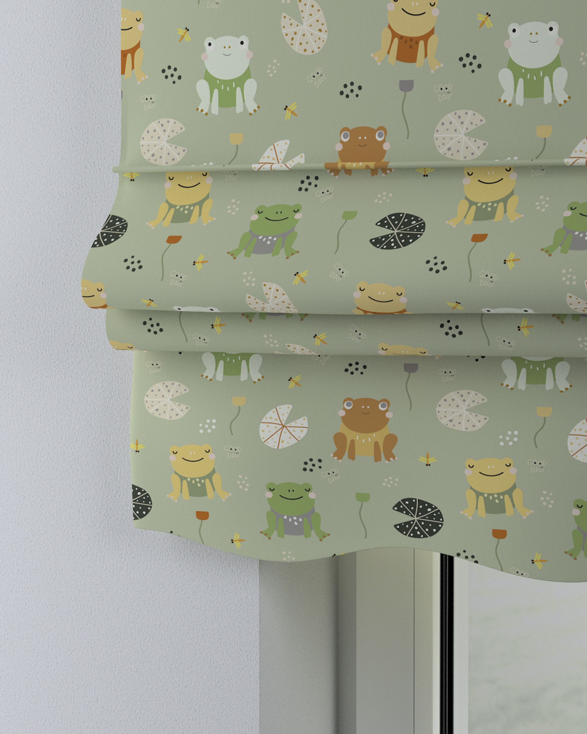 Store bateau Mela couleur vert tissu à motifs (hover)