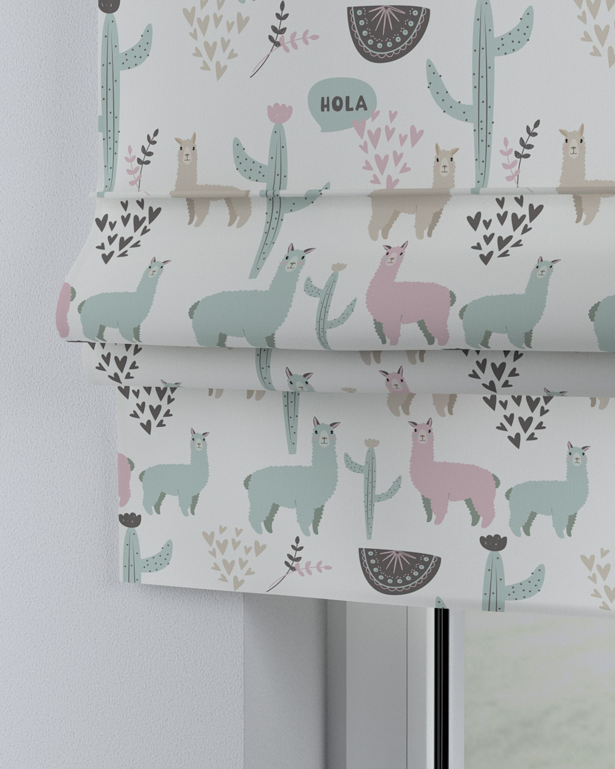 Store bateau Sammy couleur vert tissu à motifs (hover)