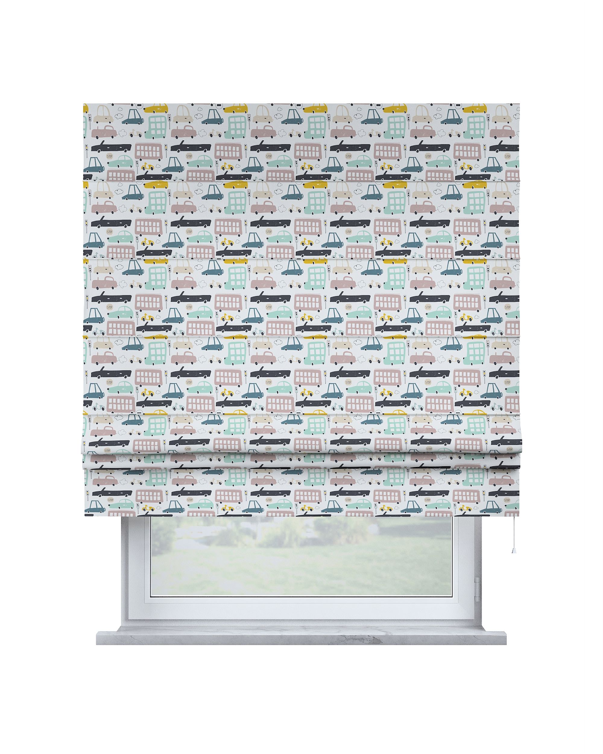 Store bateau Sammy couleur beige tissu à motifs