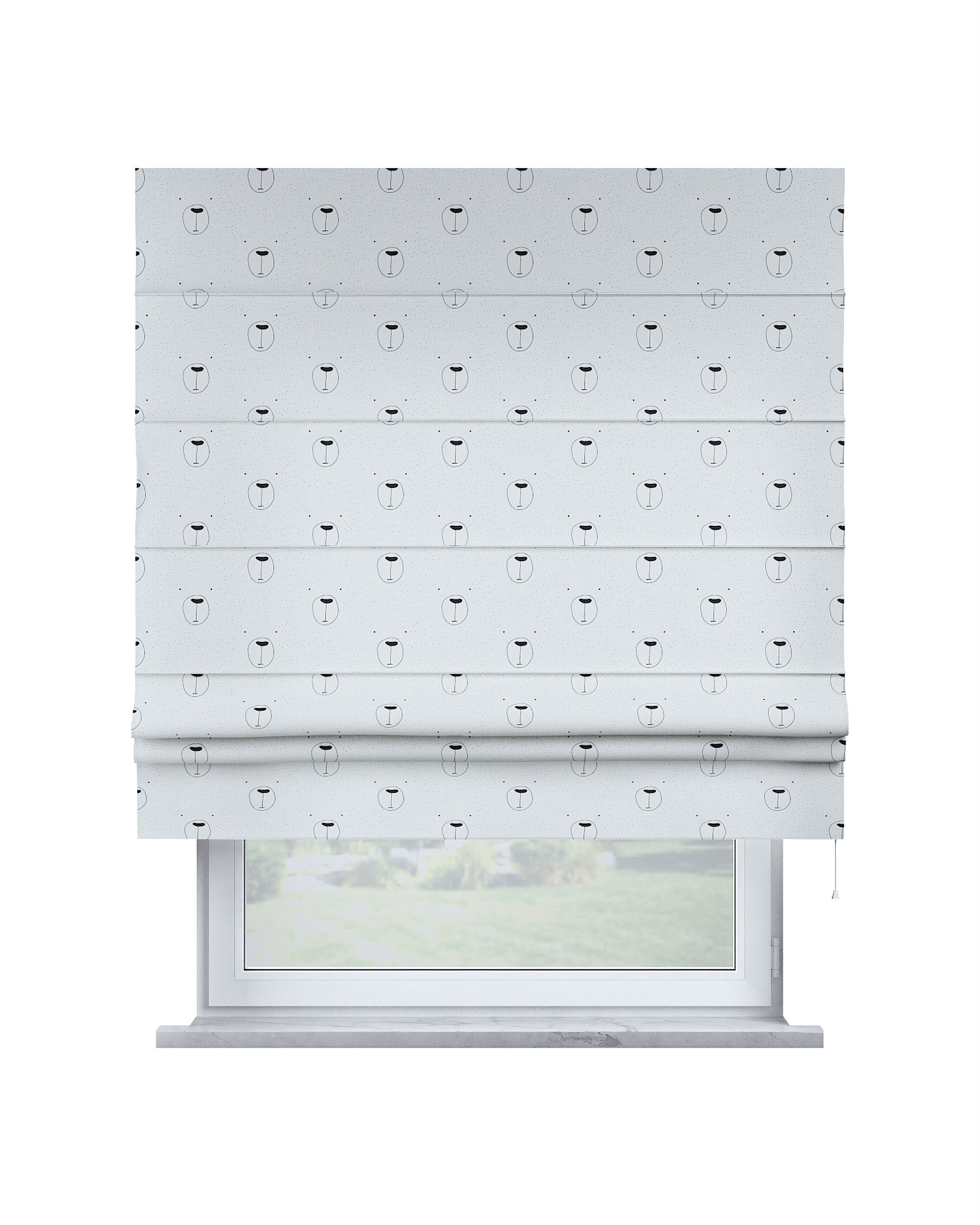 Store bateau Sammy couleur blanc tissu à motifs
