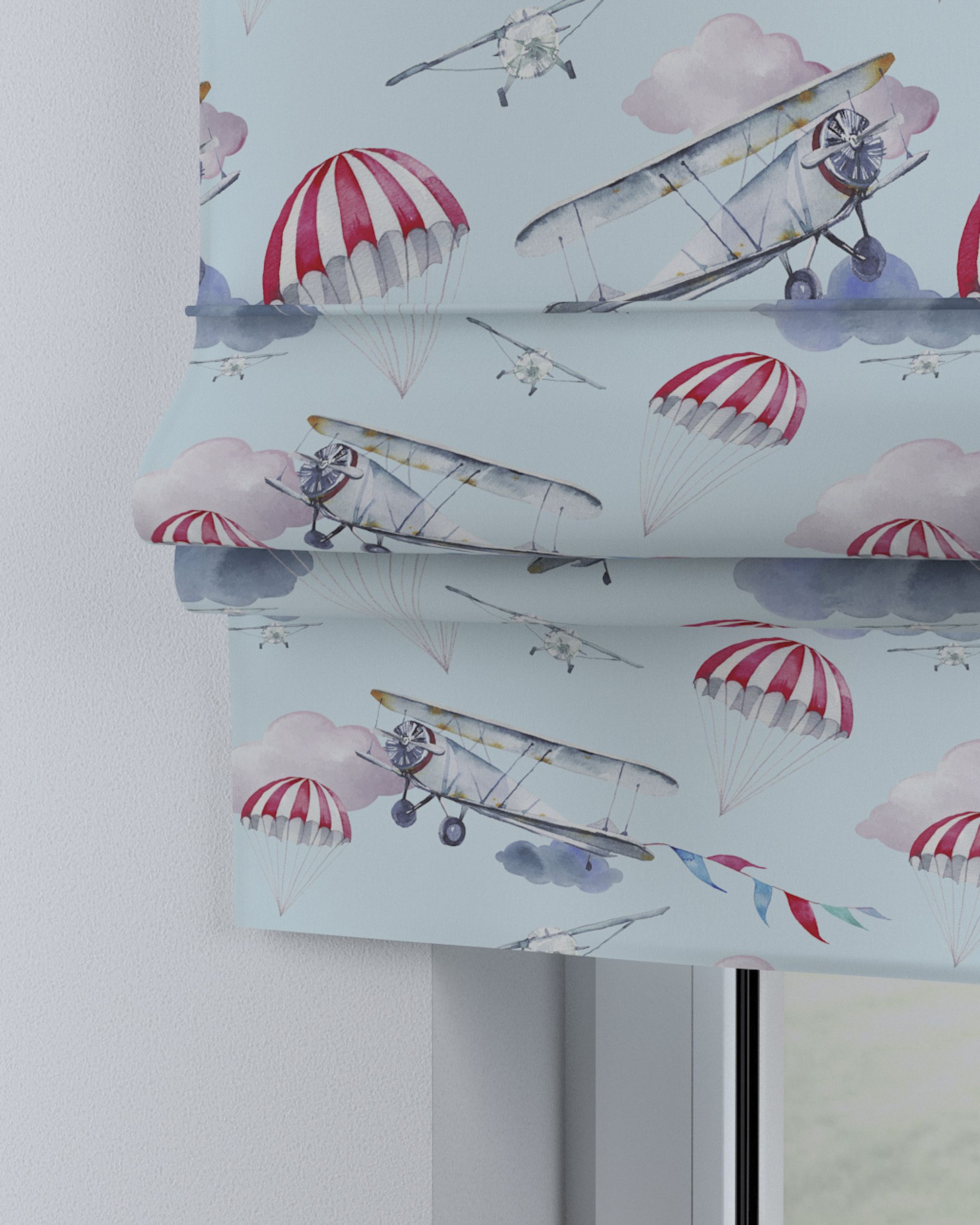 Store bateau Sammy couleur bleu tissu à motifs (hover)