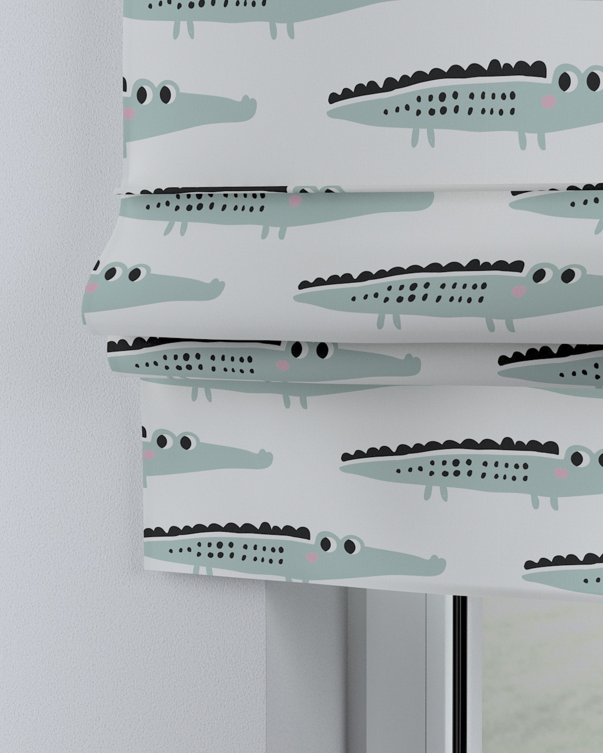 Store bateau Sammy couleur vert tissu à motifs (hover)