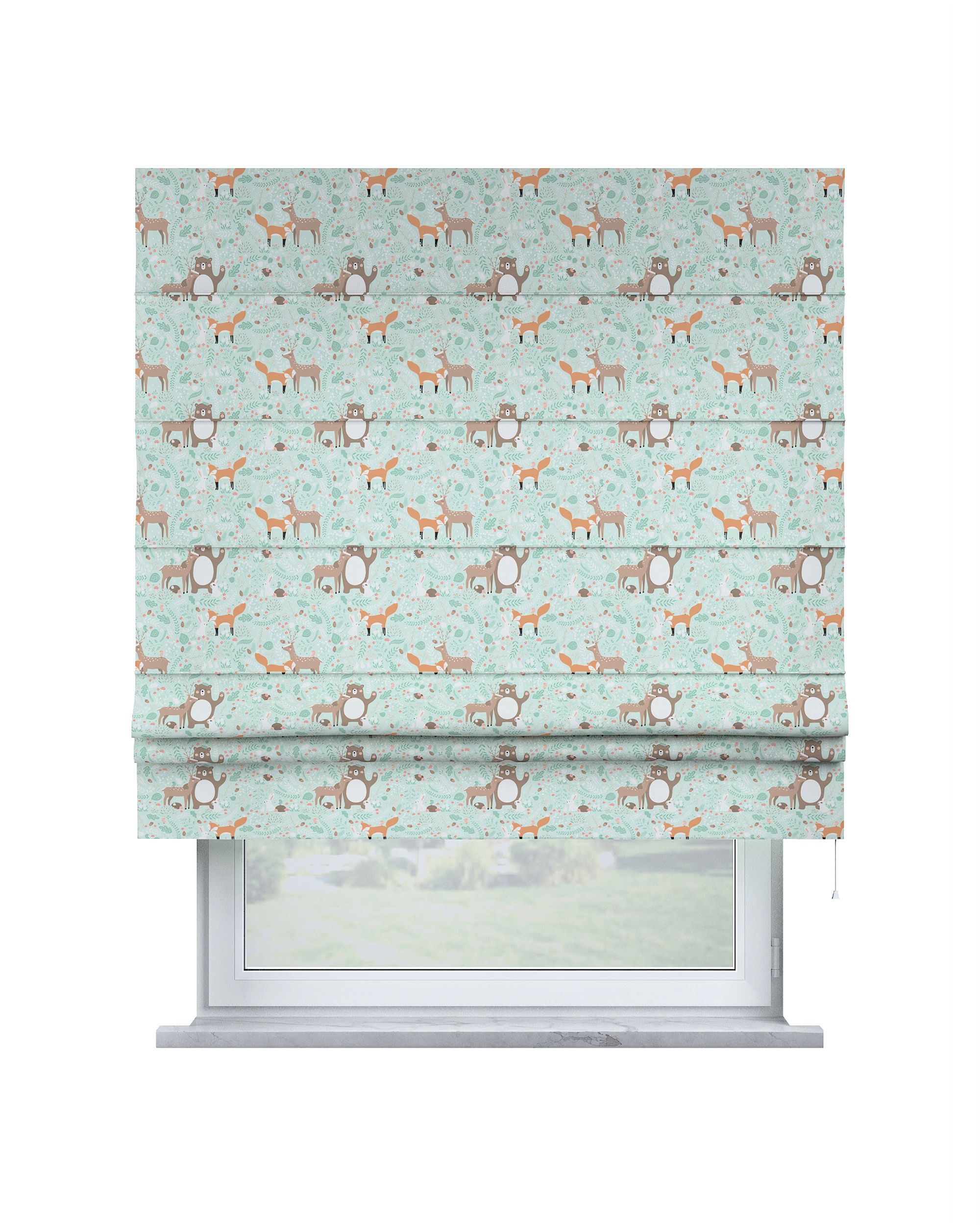 Store bateau Sammy couleur vert tissu à motifs