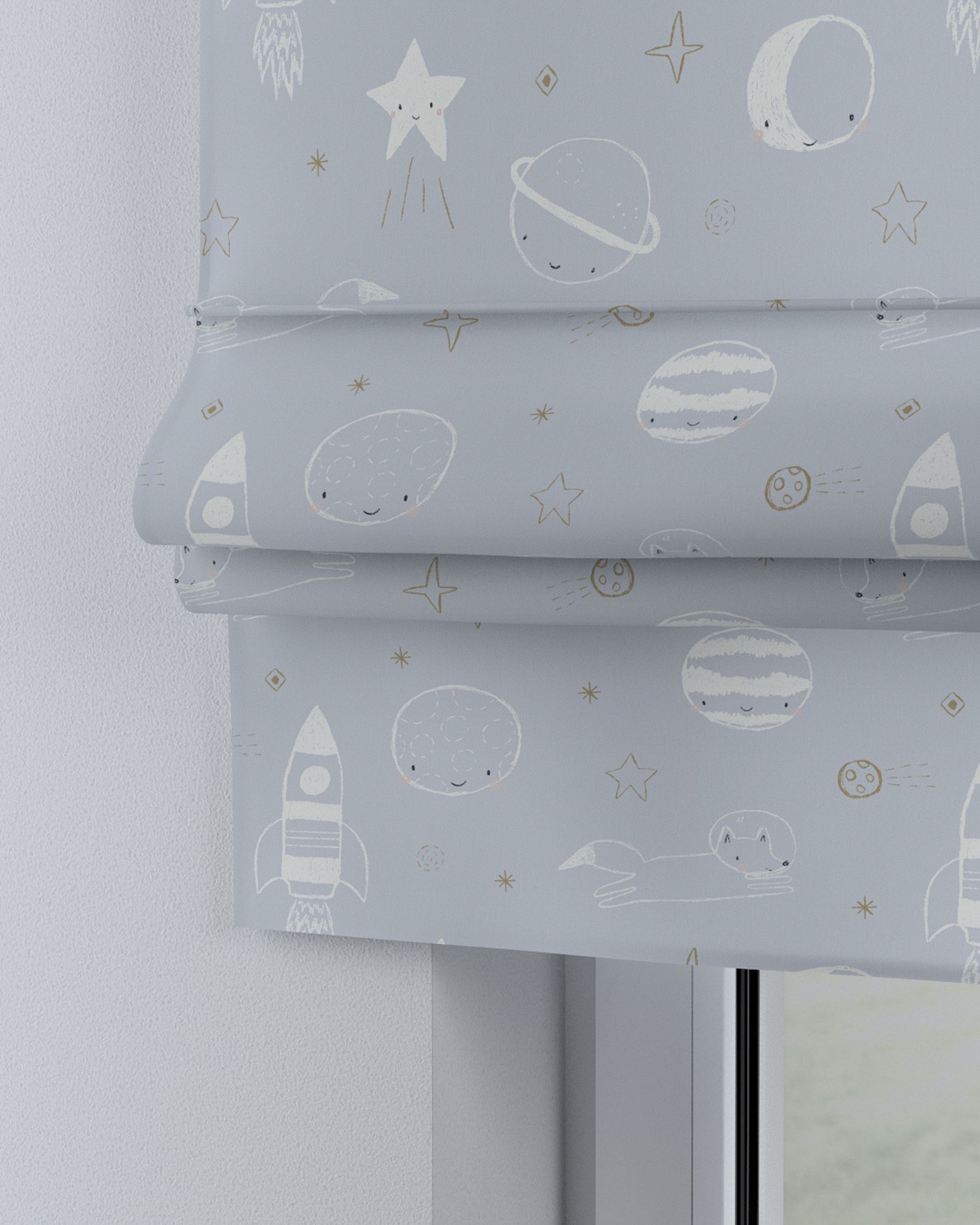 Store bateau Sammy couleur bleu tissu à motifs (hover)