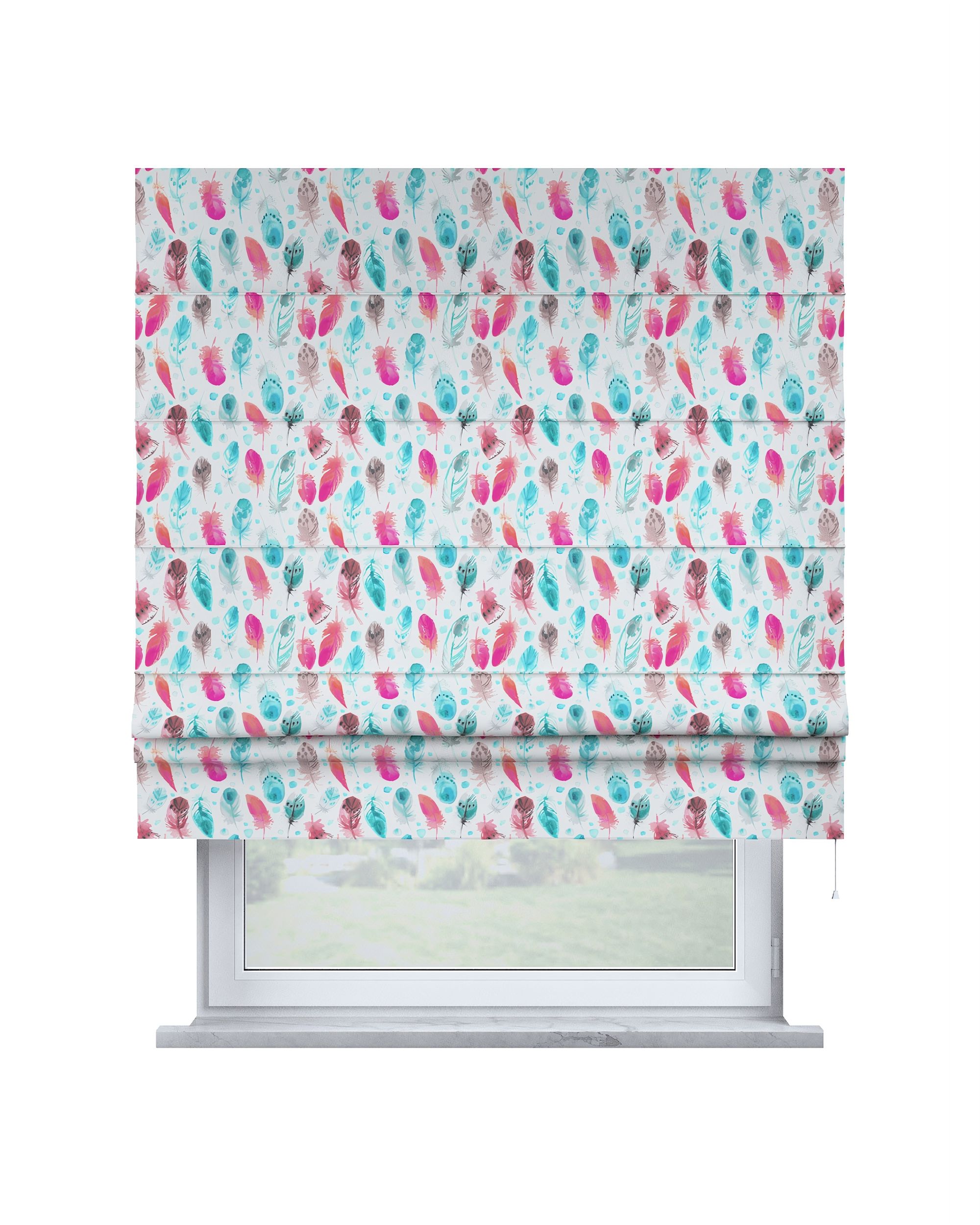 Store bateau Sammy couleur bleu tissu à motifs