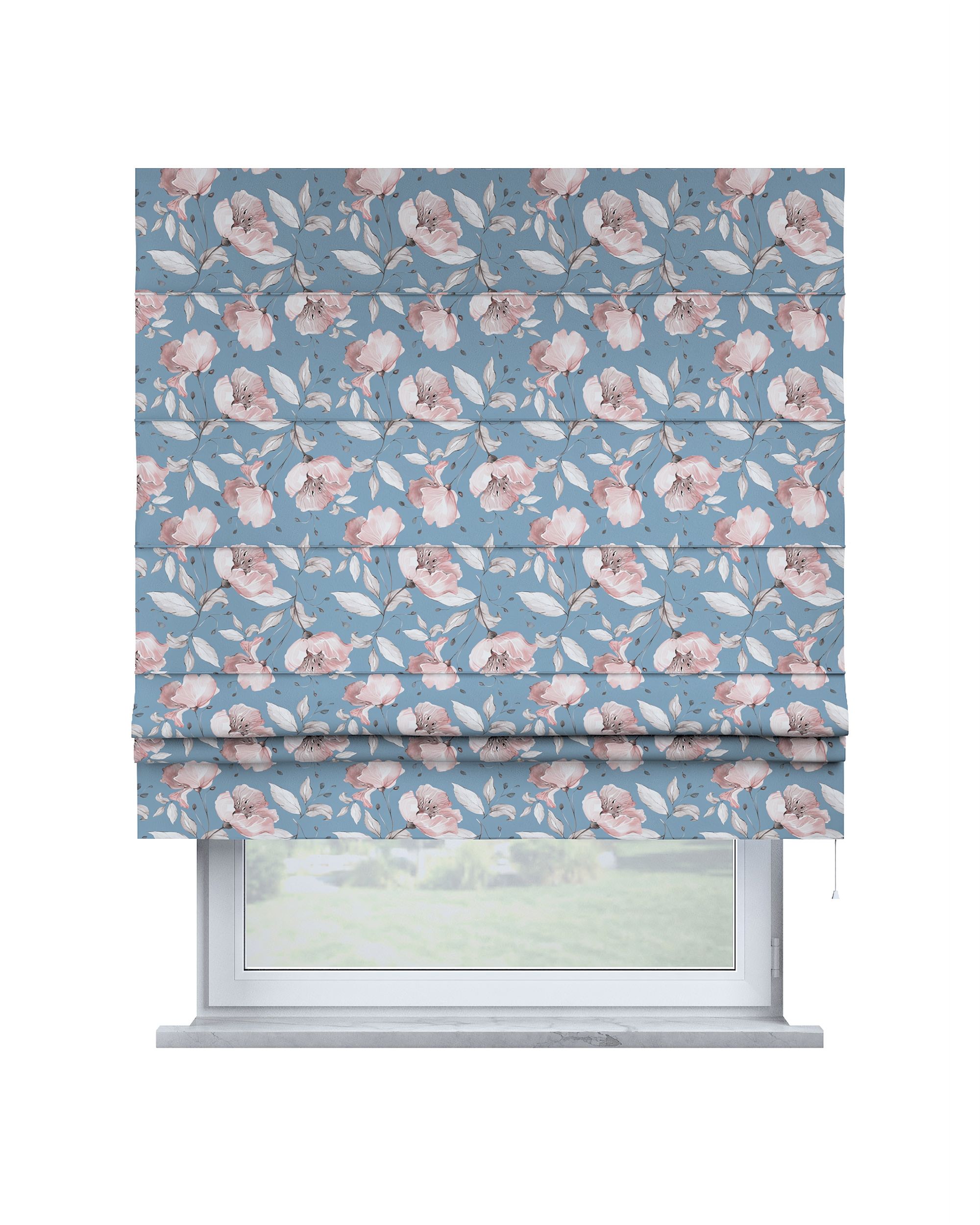 Store bateau Sammy couleur bleu tissu à motifs