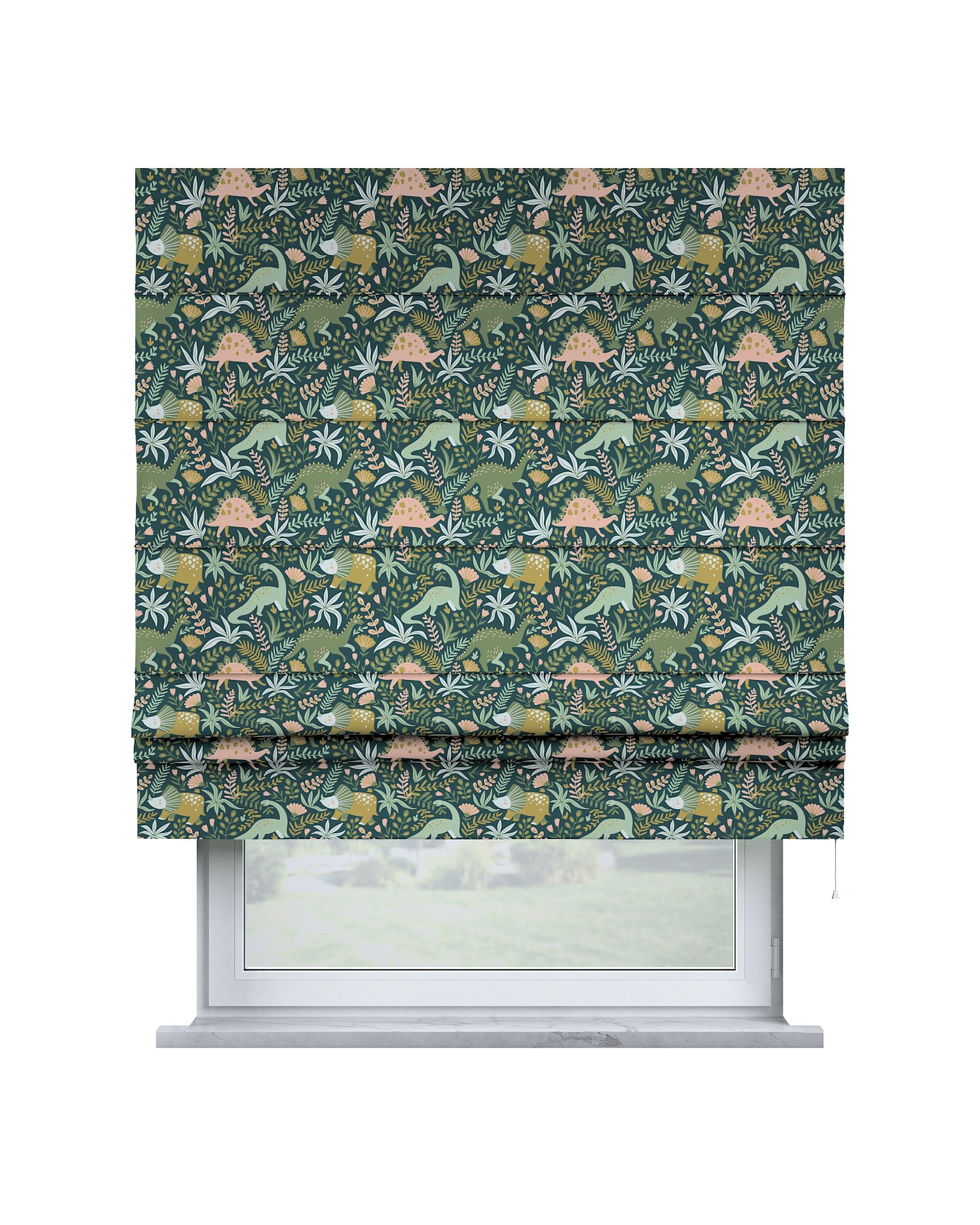Store bateau Sammy couleur vert tissu à motifs