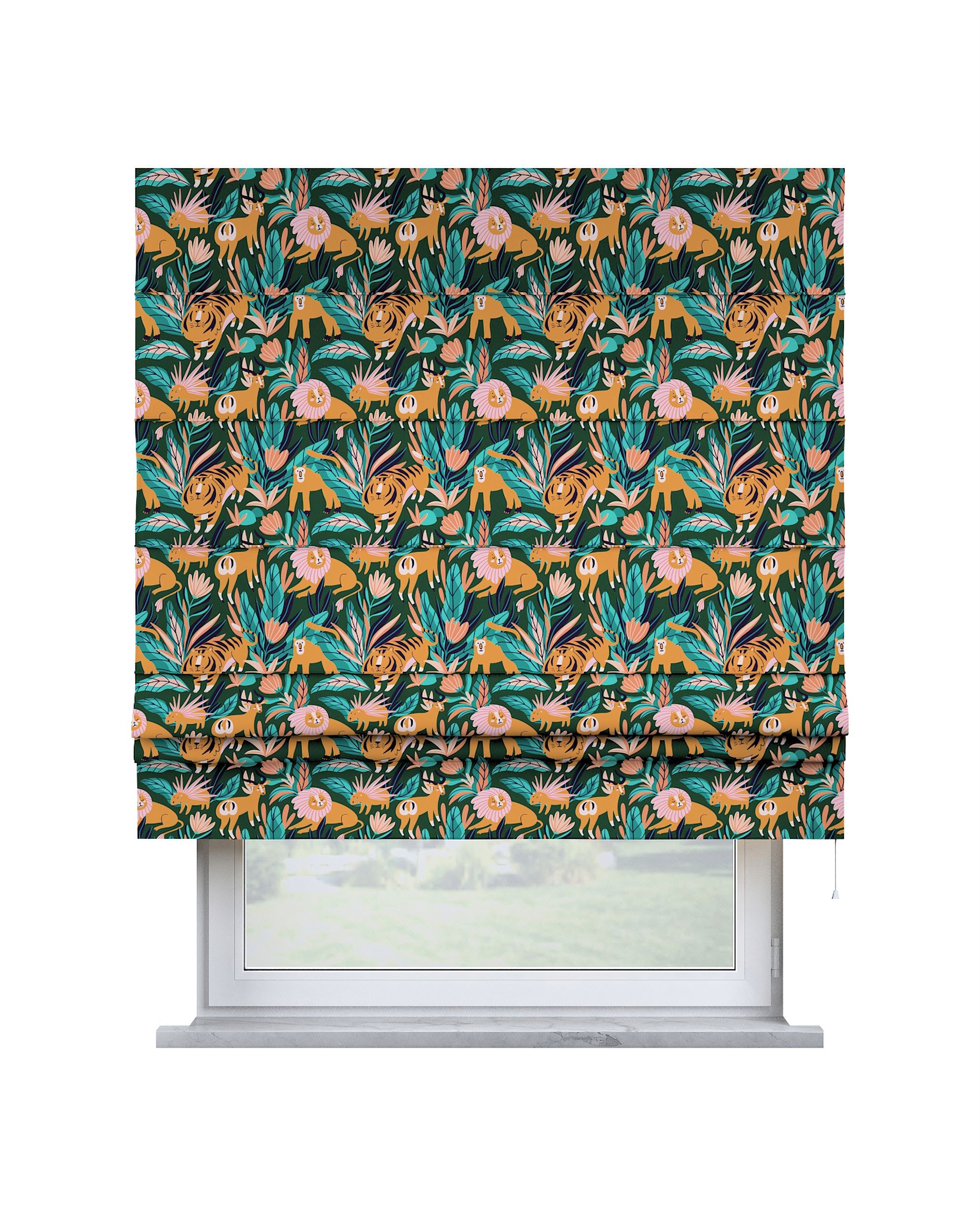 Store bateau Sammy couleur orange tissu à motifs