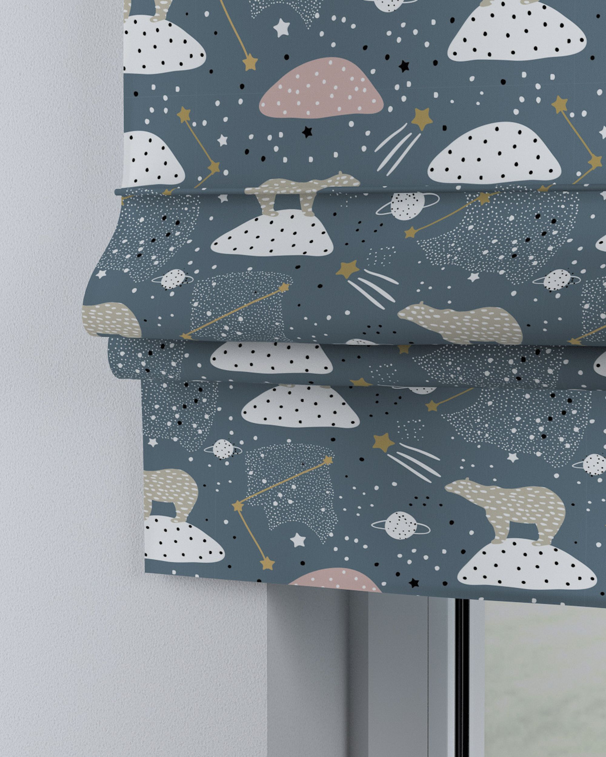 Store bateau Sammy couleur bleu tissu à motifs (hover)