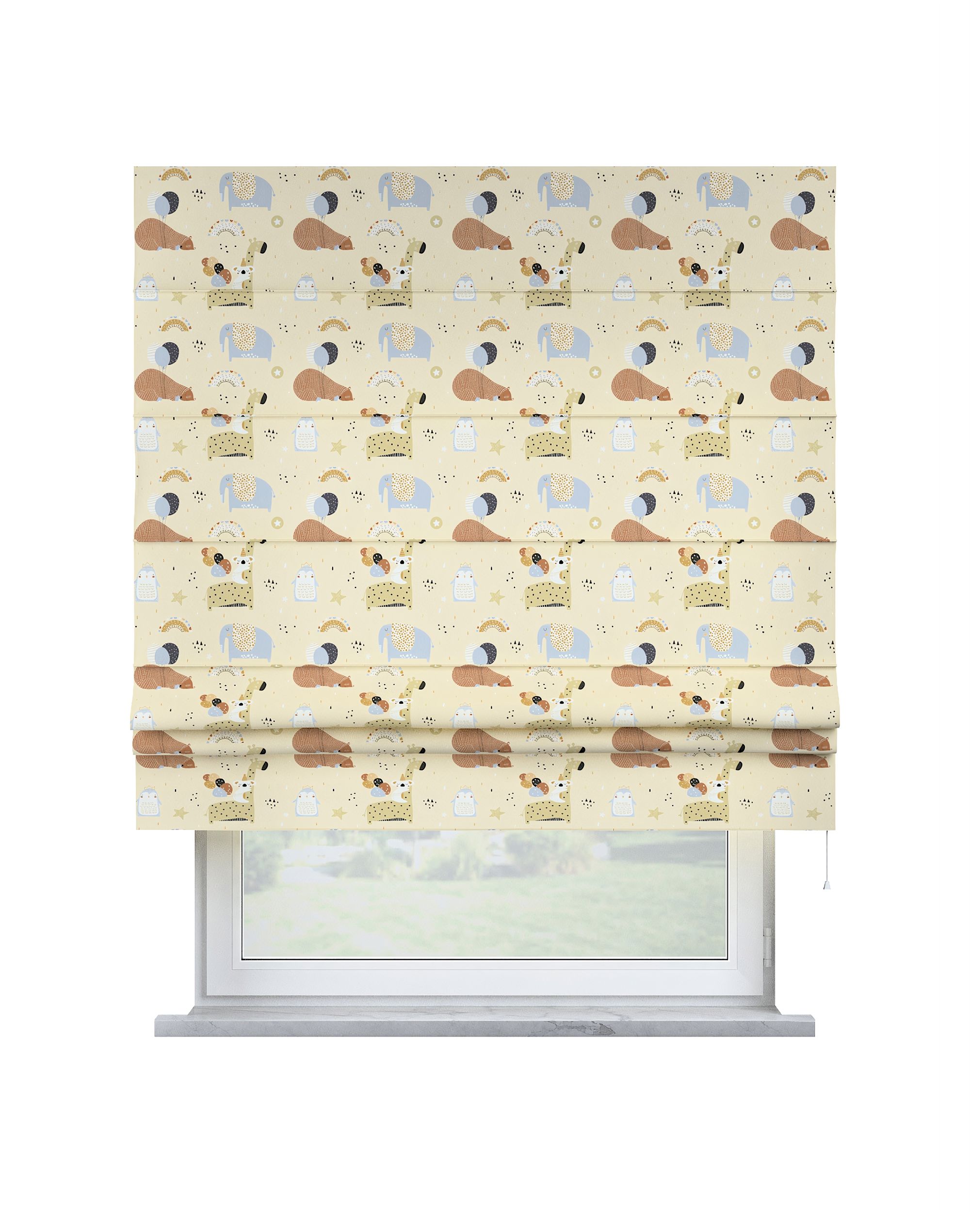 Store bateau Sammy couleur beige tissu à motifs