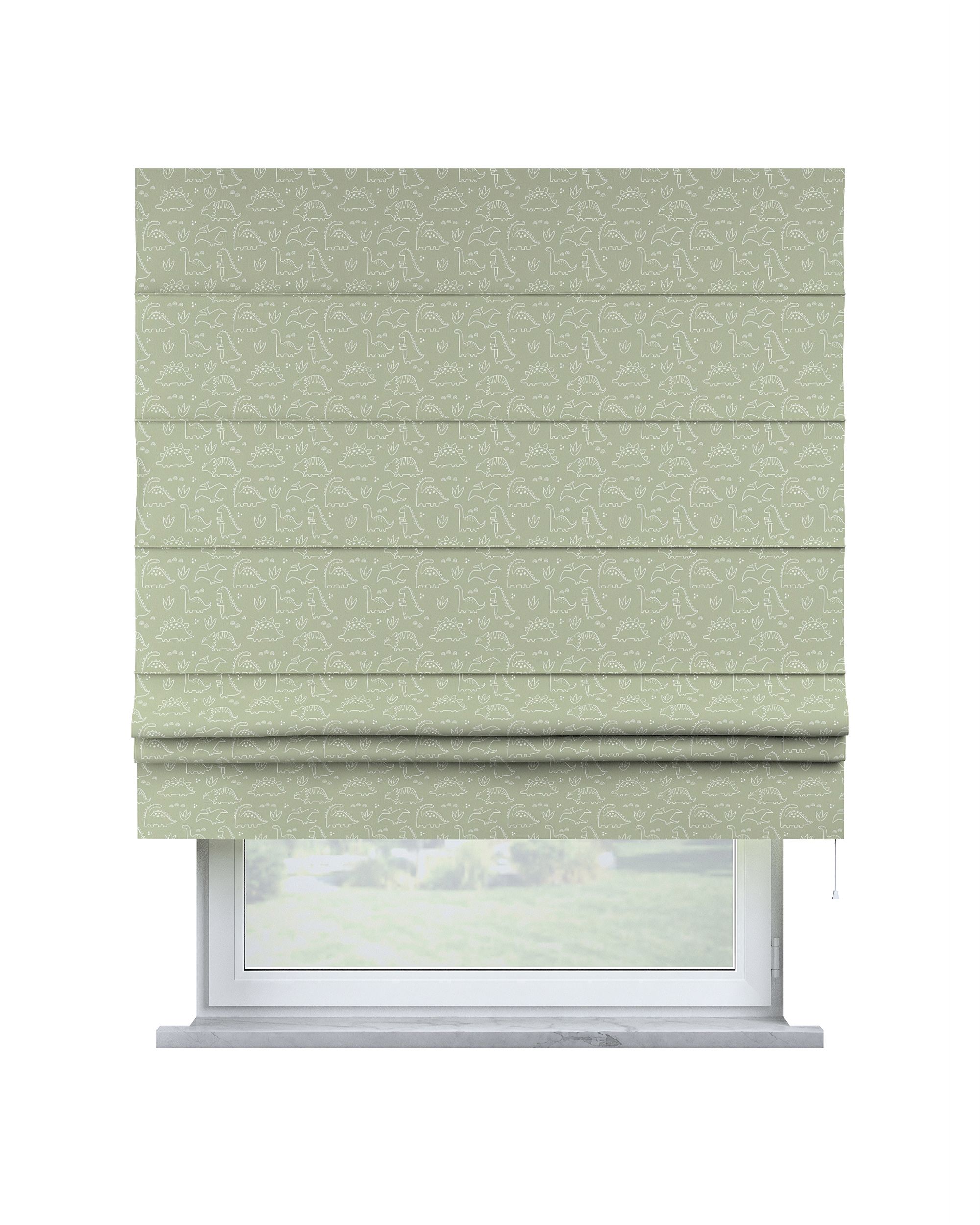Store bateau Sammy couleur vert tissu à motifs
