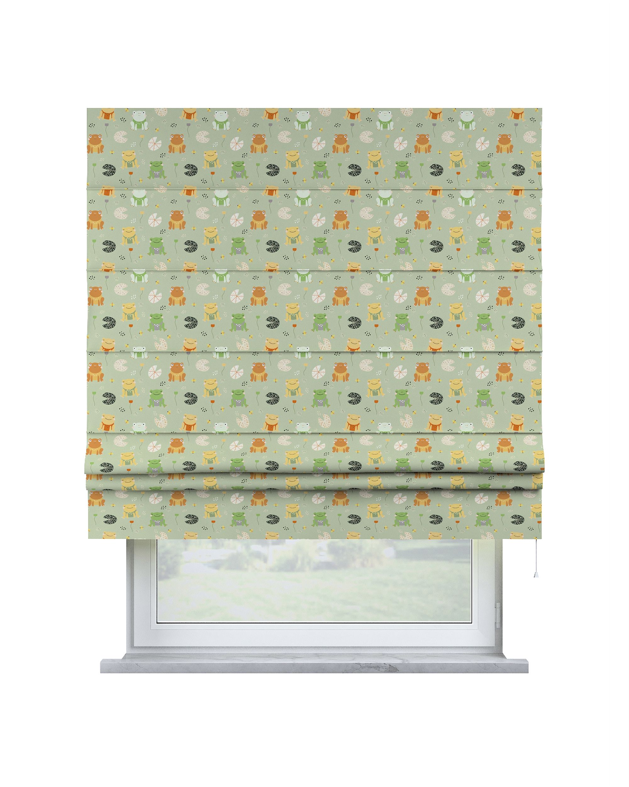 Store bateau Sammy couleur vert tissu à motifs