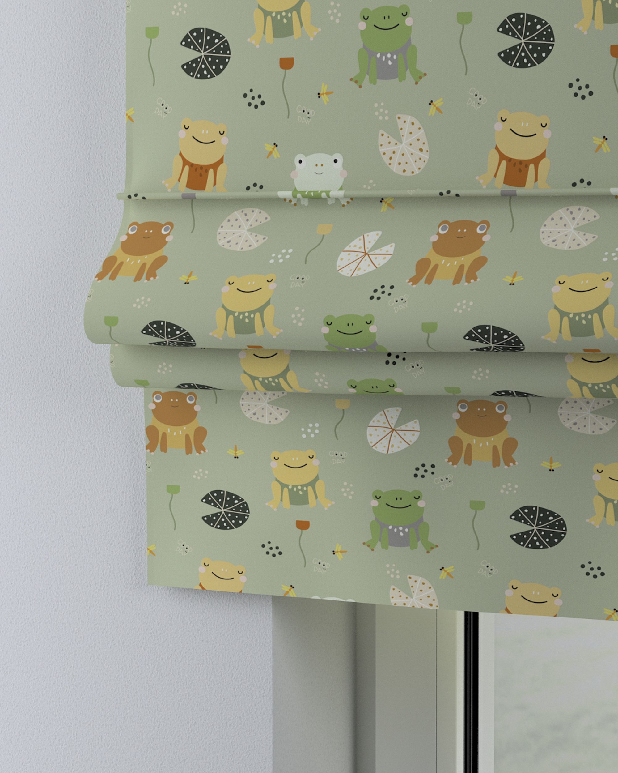 Store bateau Sammy couleur vert tissu à motifs (hover)