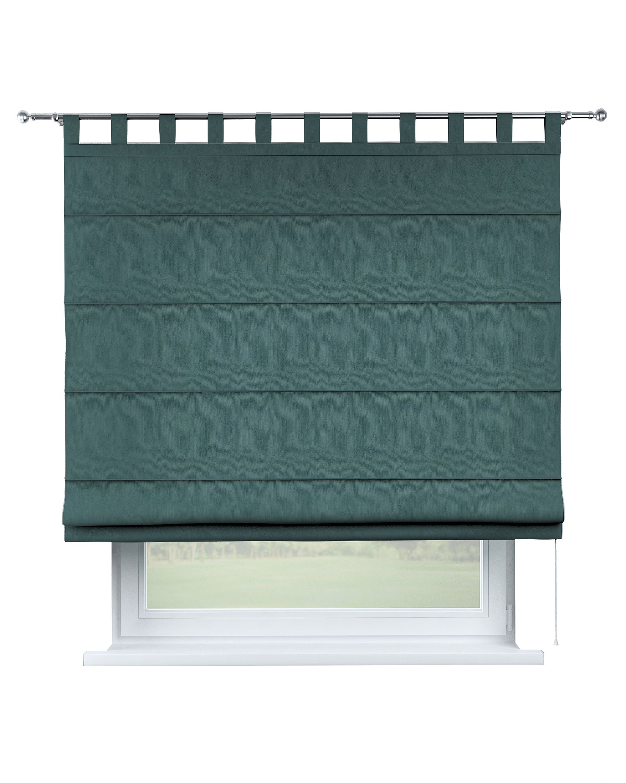 Store bateau Oli couleur vert tissu semi-transparent, tresse