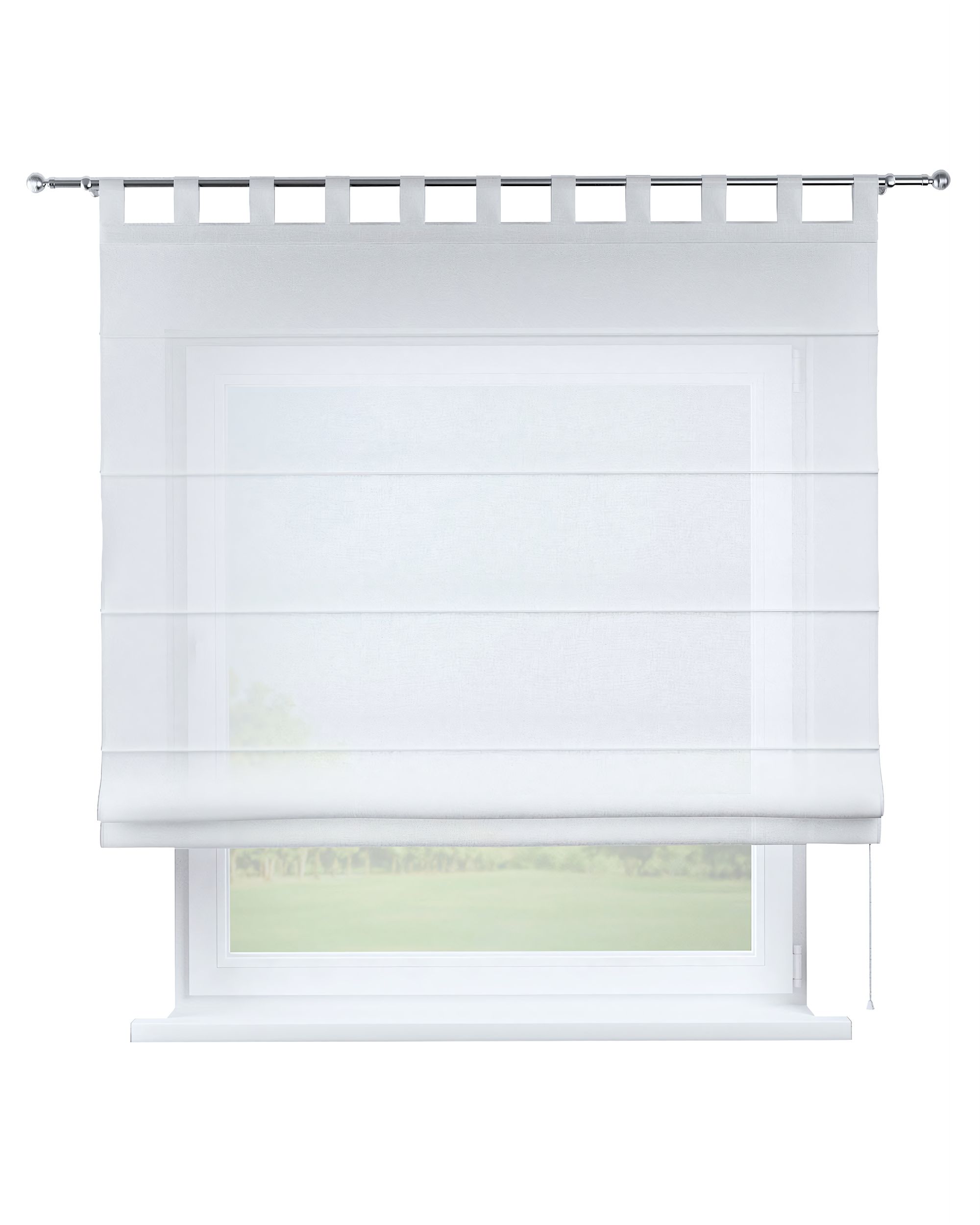 Store bateau Oli couleur crème tissu semi-transparent, tresse