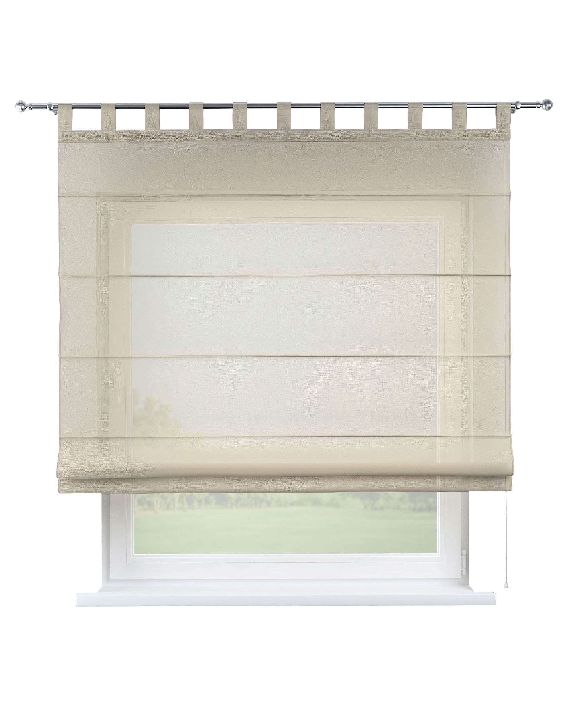 Store bateau Oli couleur beige tissu semi-transparent, tresse