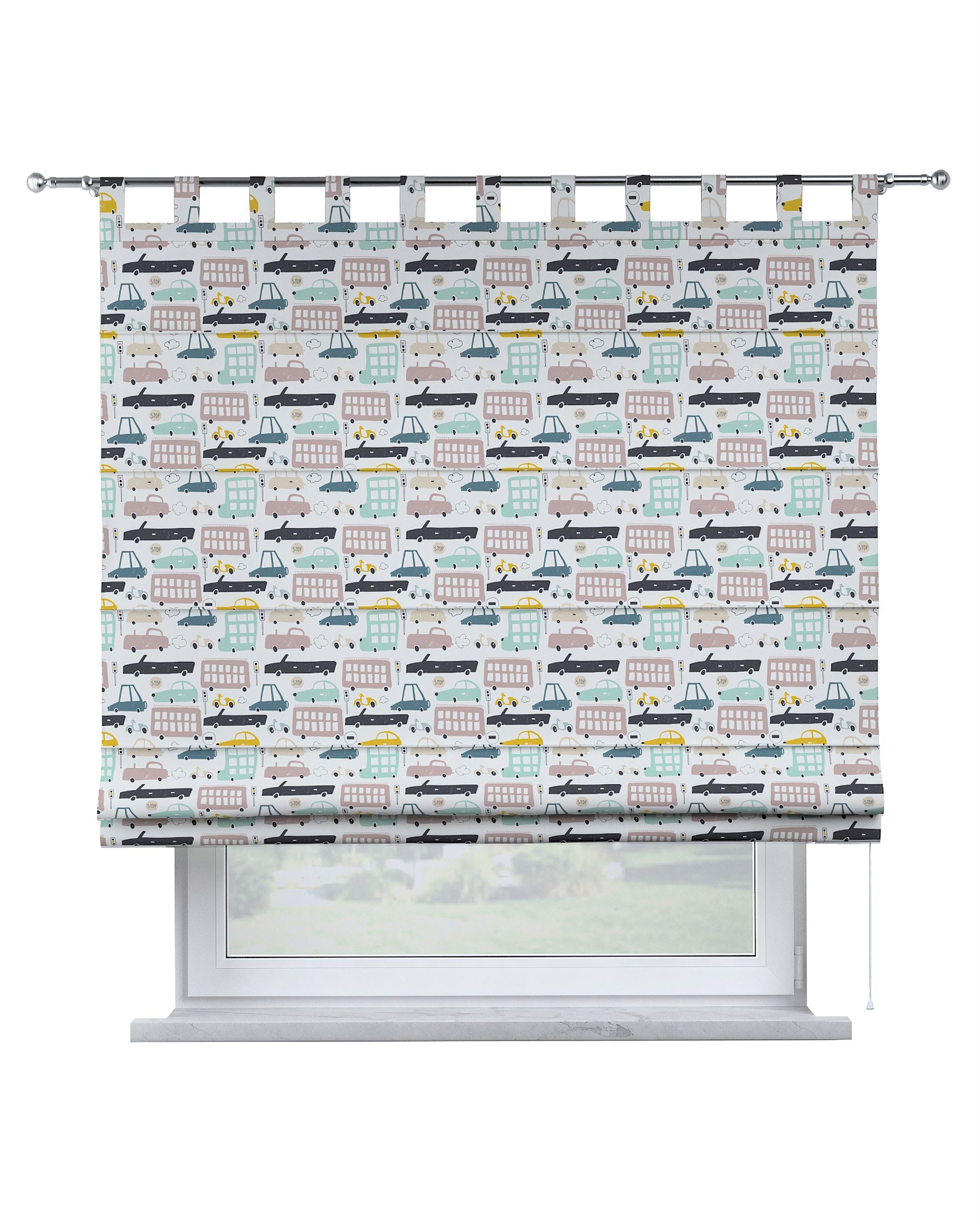 Store bateau Oli couleur beige tissu à motifs