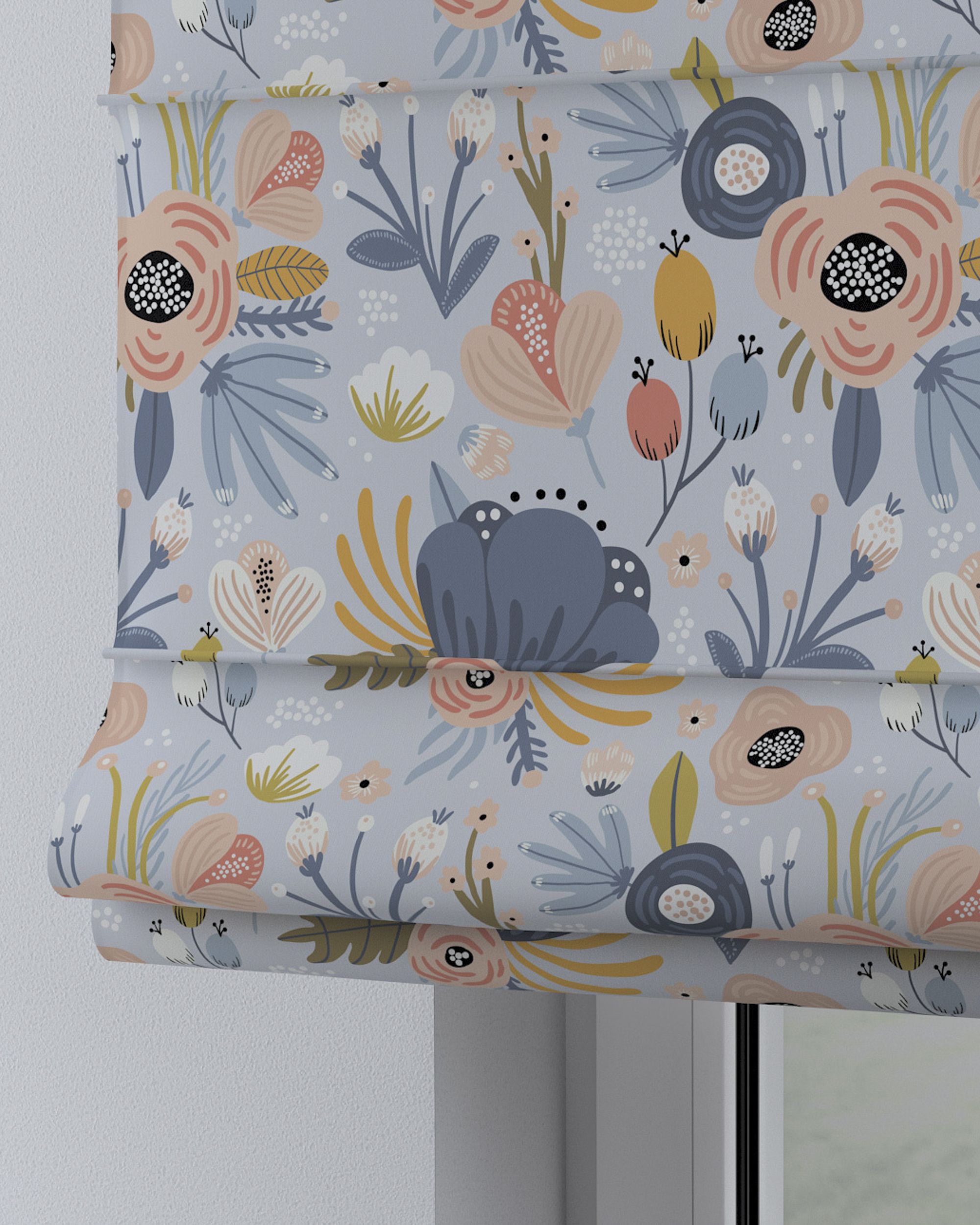 Store bateau Oli couleur bleu tissu à motifs (hover)
