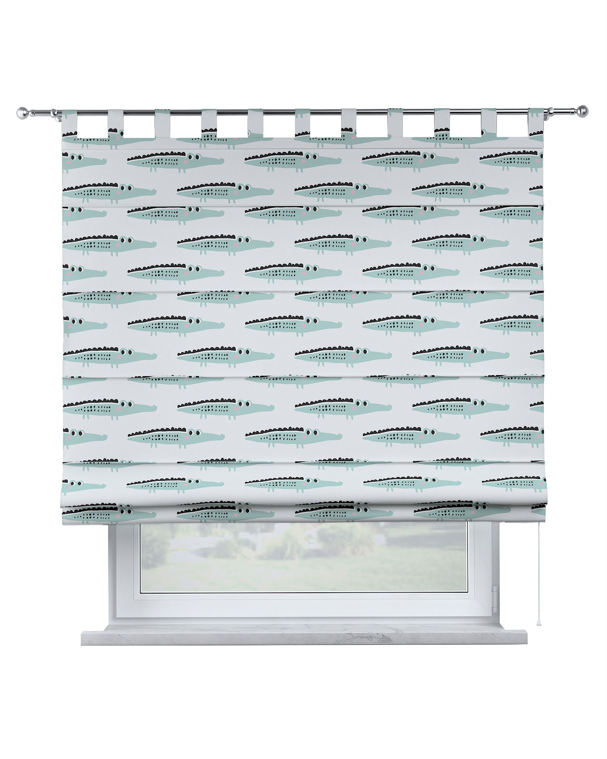 Store bateau Oli couleur vert tissu à motifs