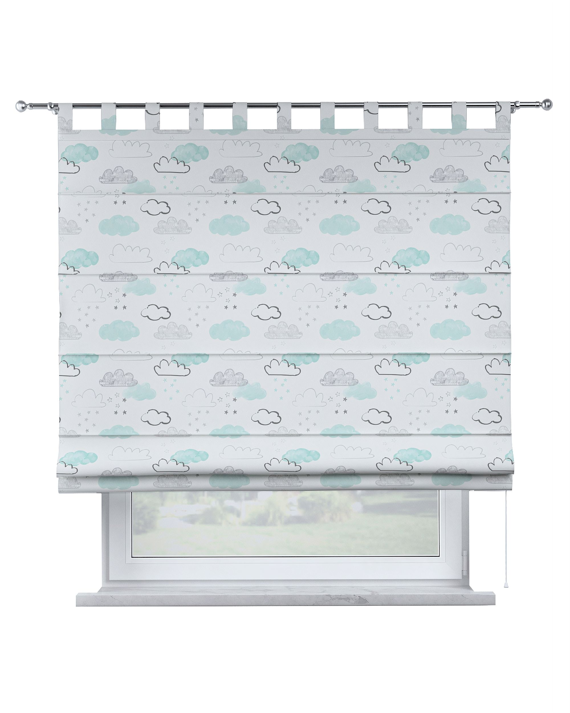 Store bateau Oli couleur blanc tissu à motifs