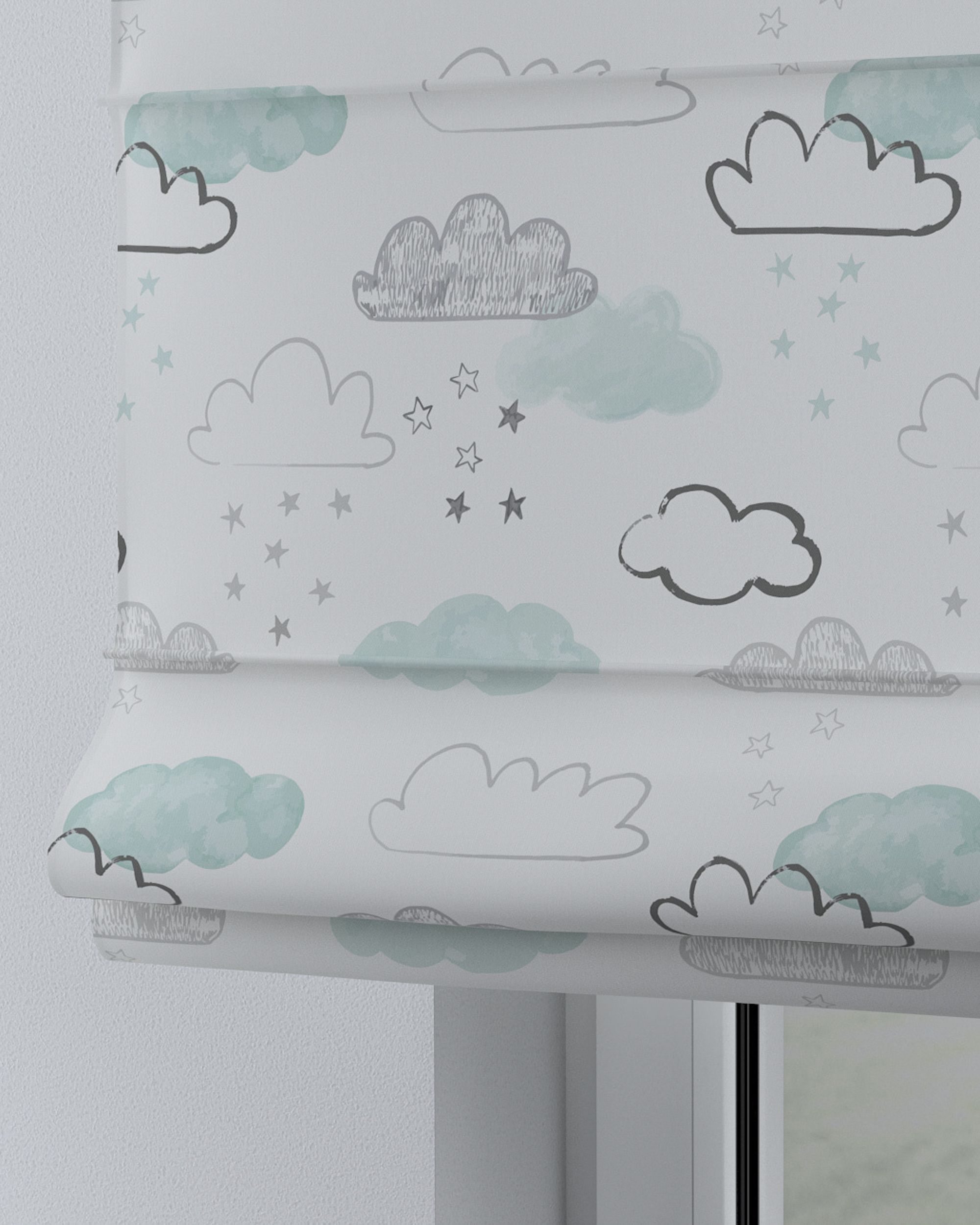 Store bateau Oli couleur blanc tissu à motifs (hover)