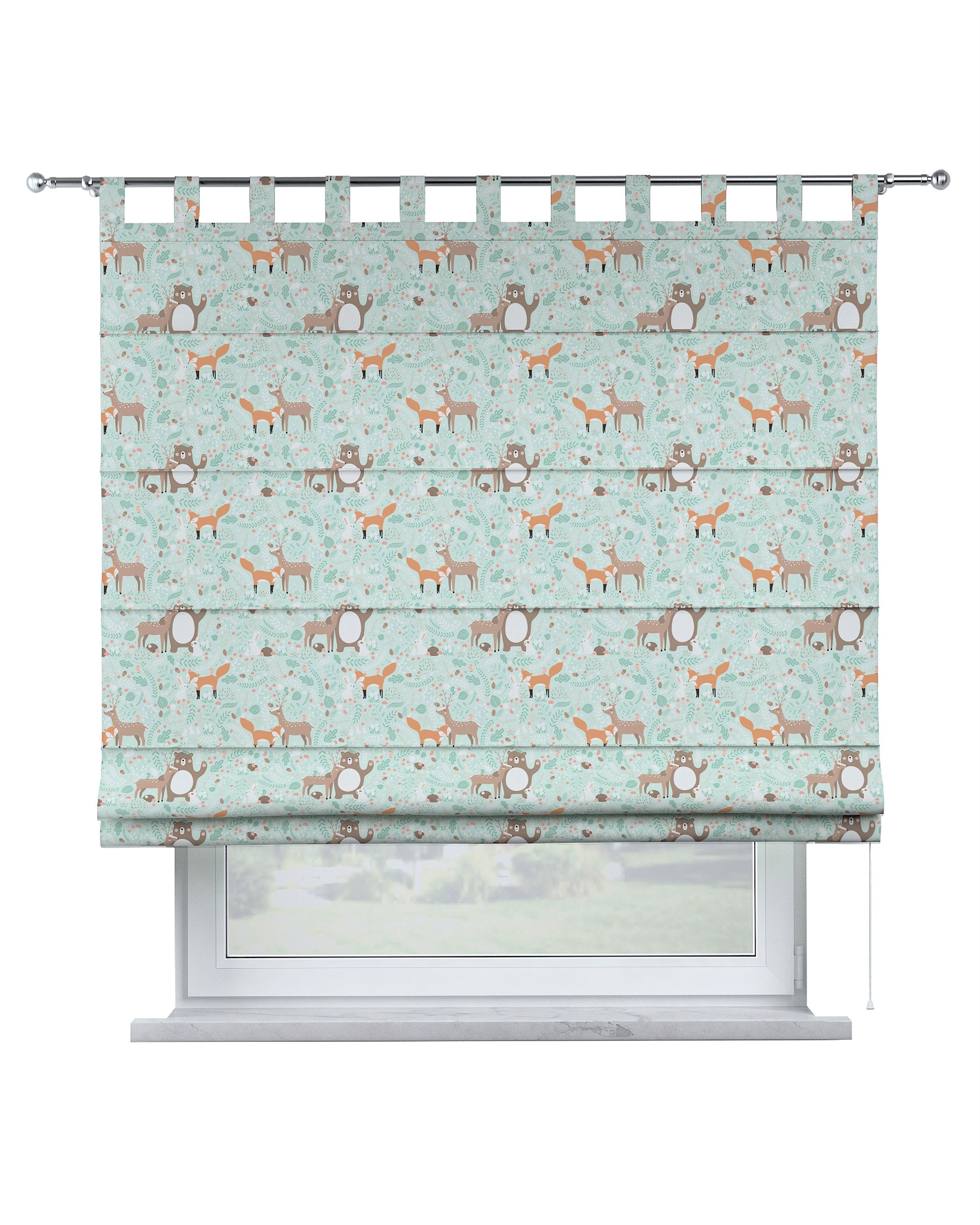 Store bateau Oli couleur vert tissu à motifs