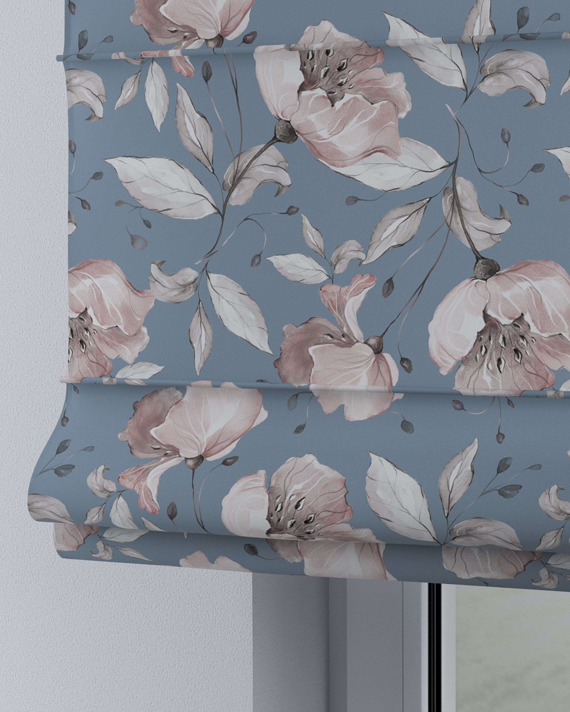 Store bateau Oli couleur bleu tissu à motifs (hover)