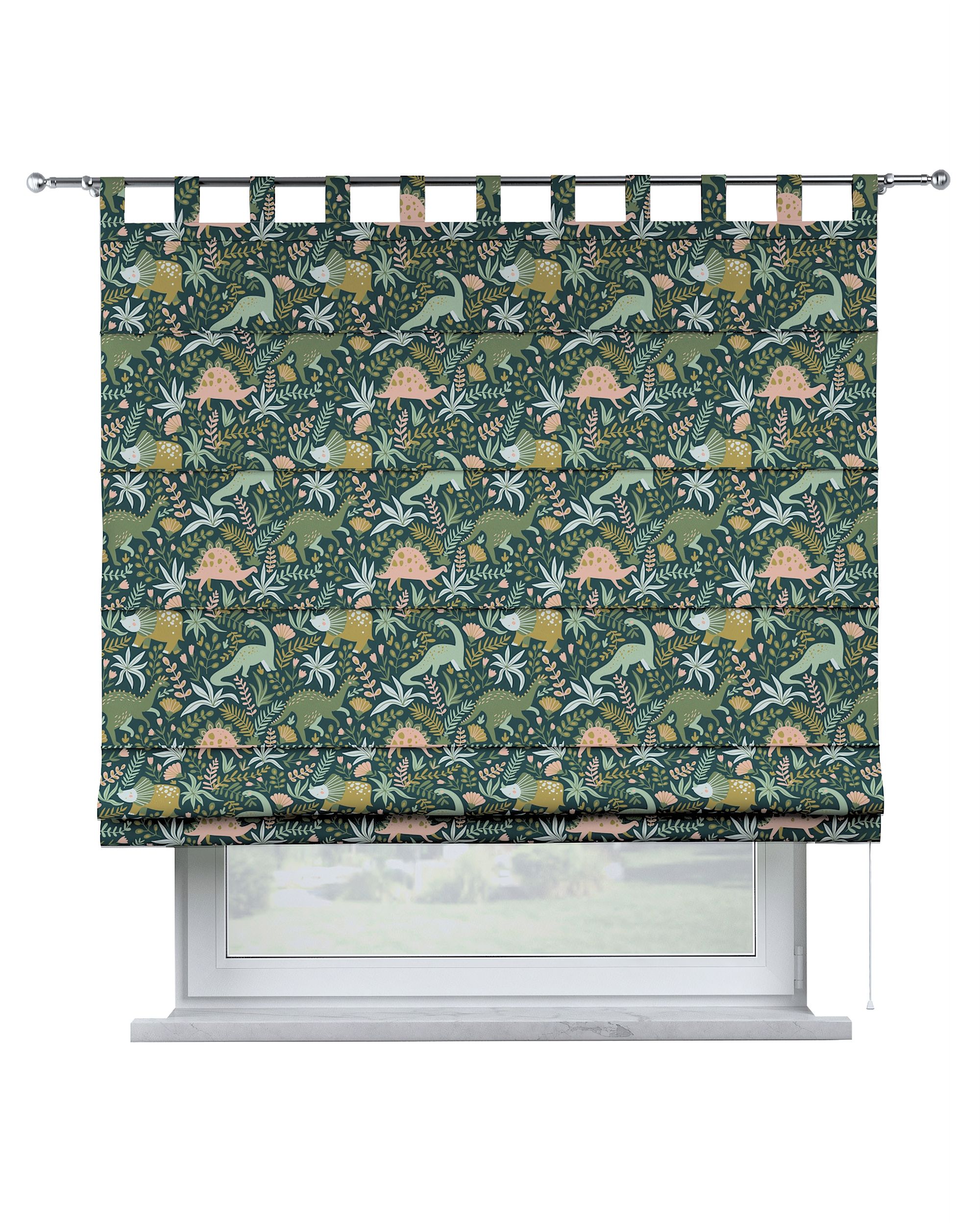 Store bateau Oli couleur vert tissu à motifs