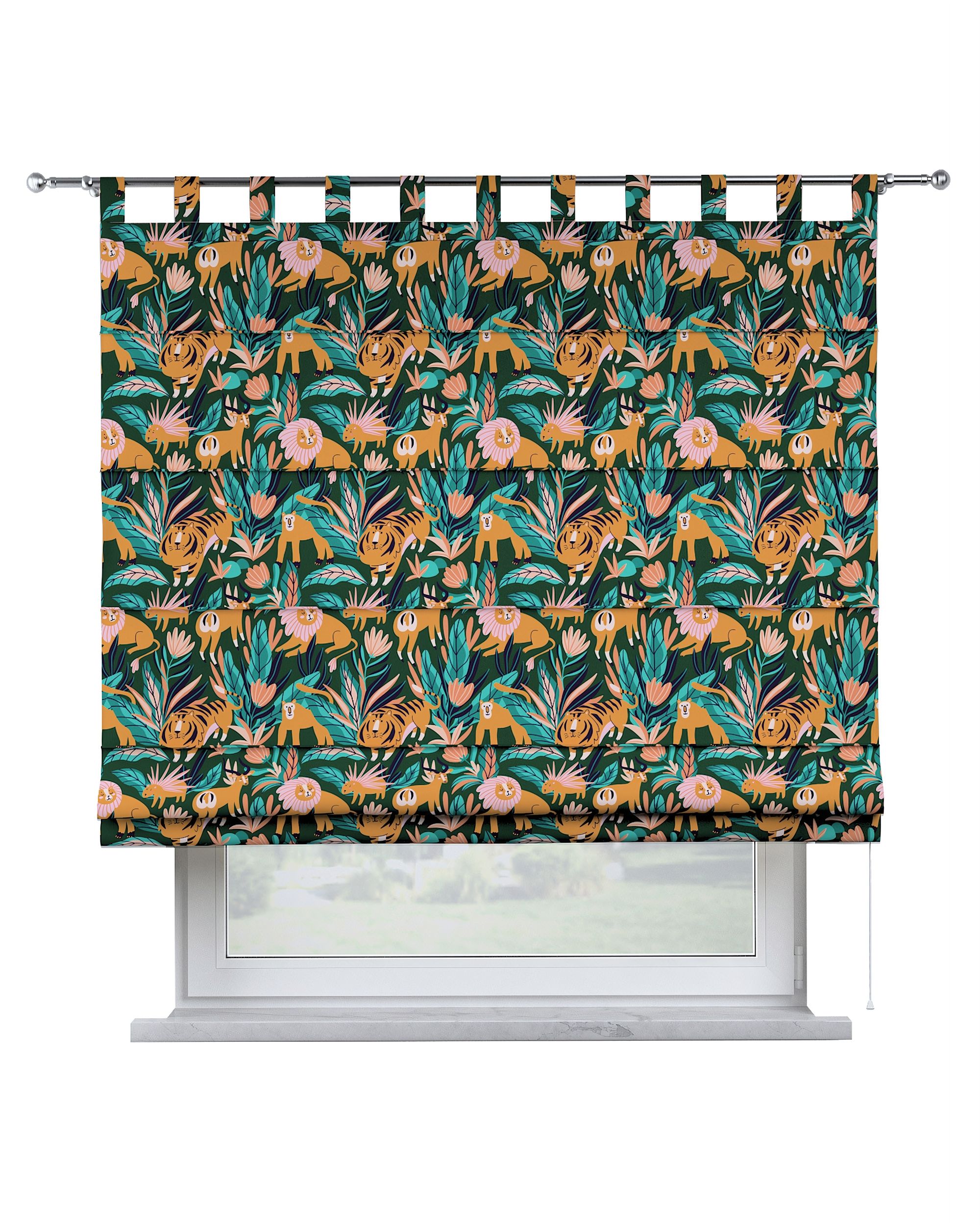 Store bateau Oli couleur orange tissu à motifs