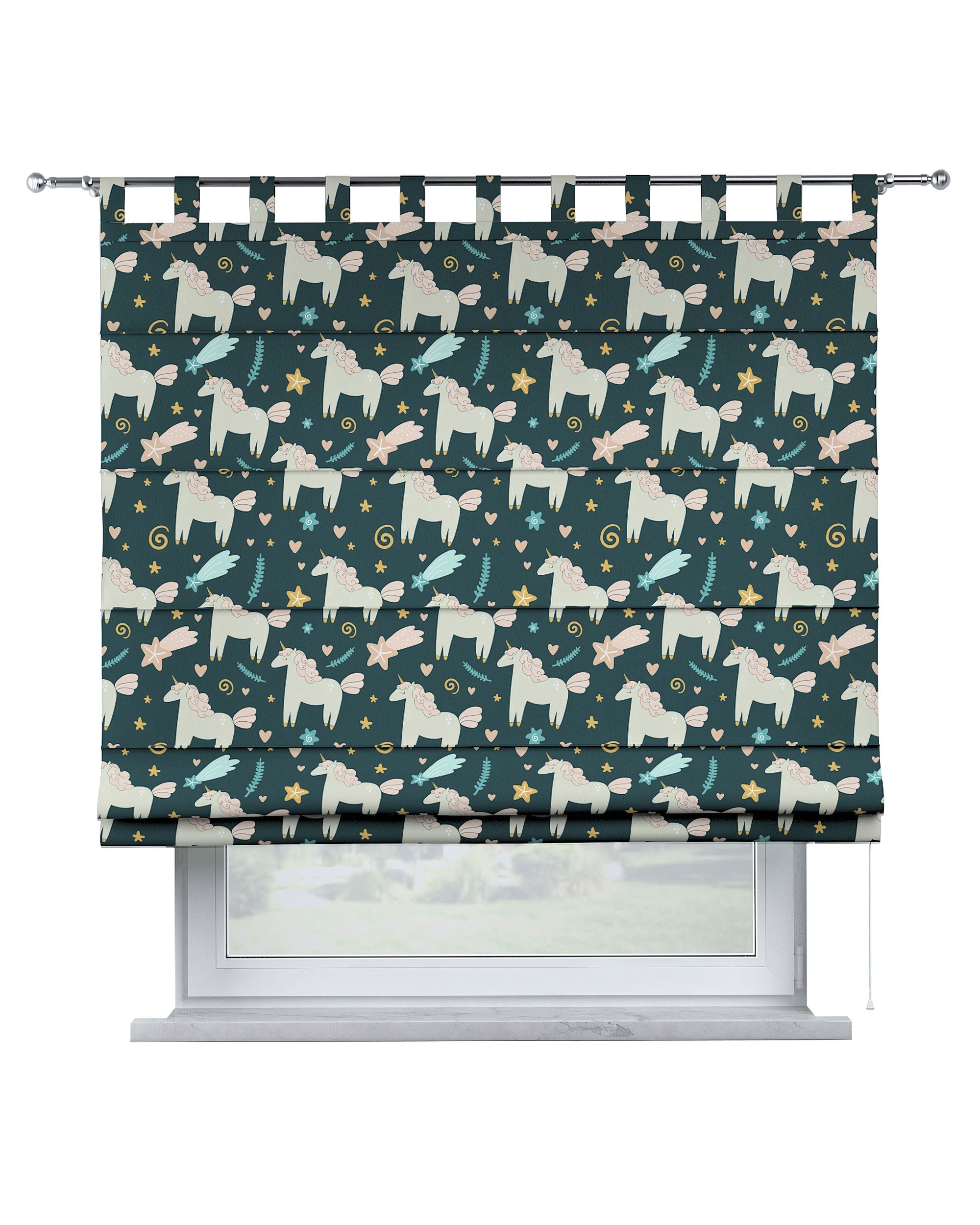 Store bateau Oli couleur marron tissu à motifs
