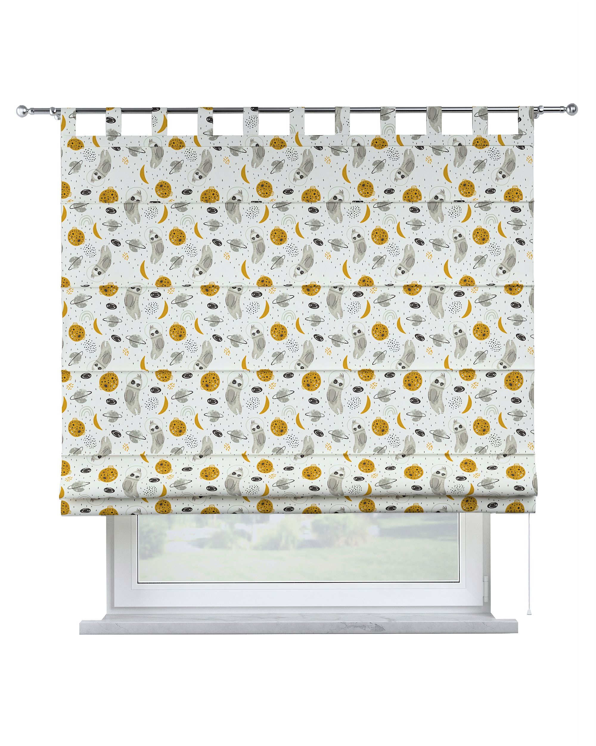 Store bateau Oli couleur blanc tissu à motifs