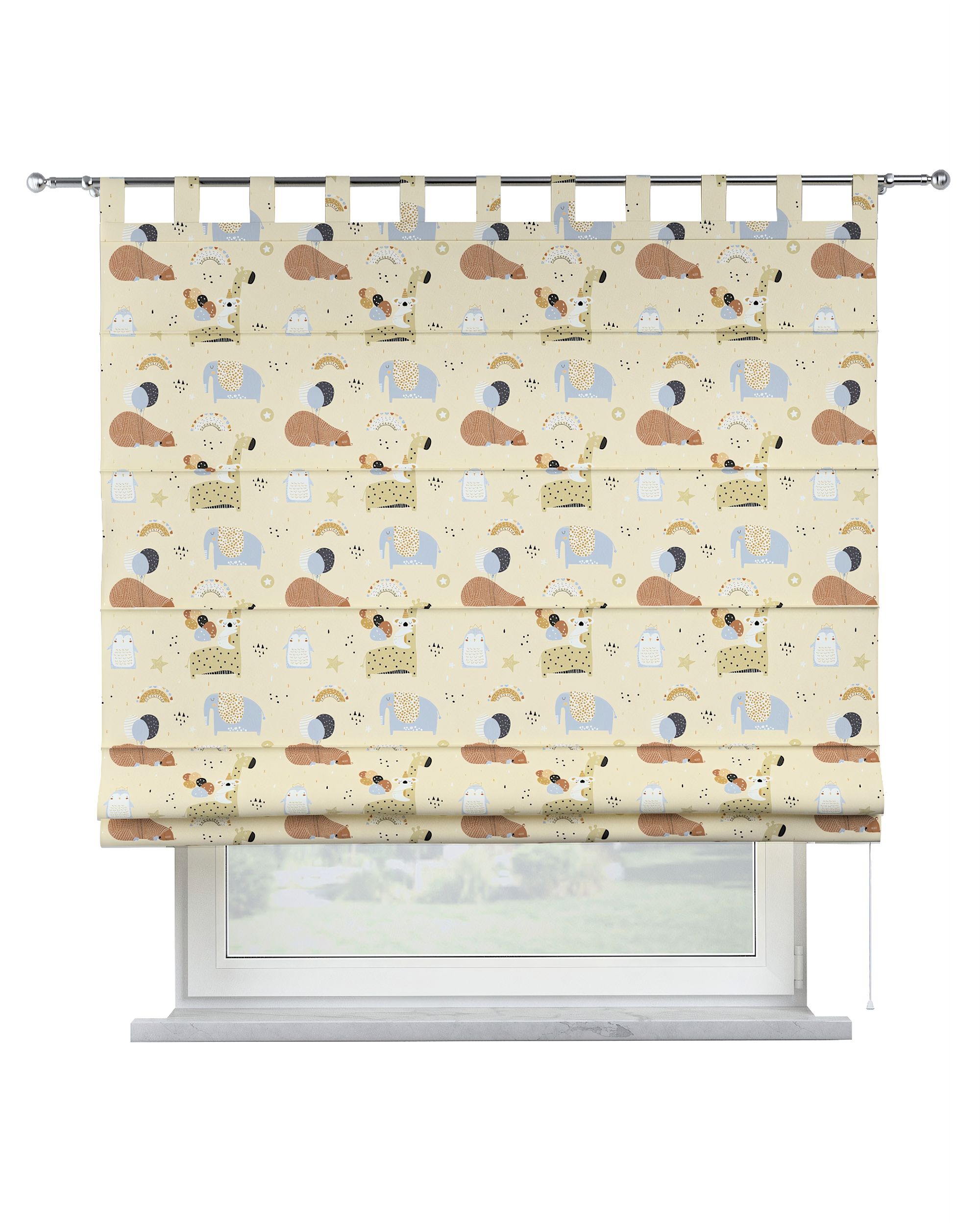 Store bateau Oli couleur beige tissu à motifs
