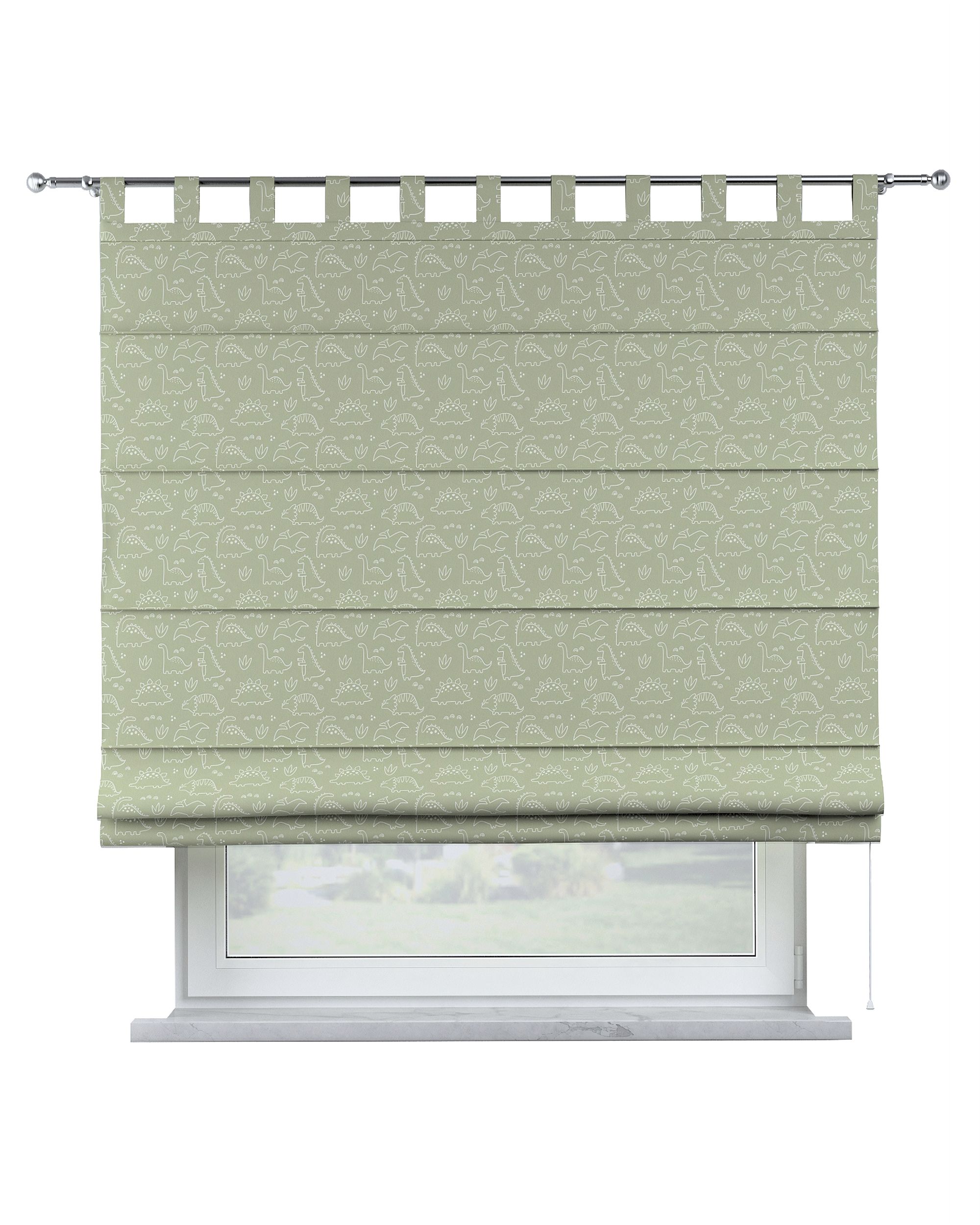 Store bateau Oli couleur vert tissu à motifs